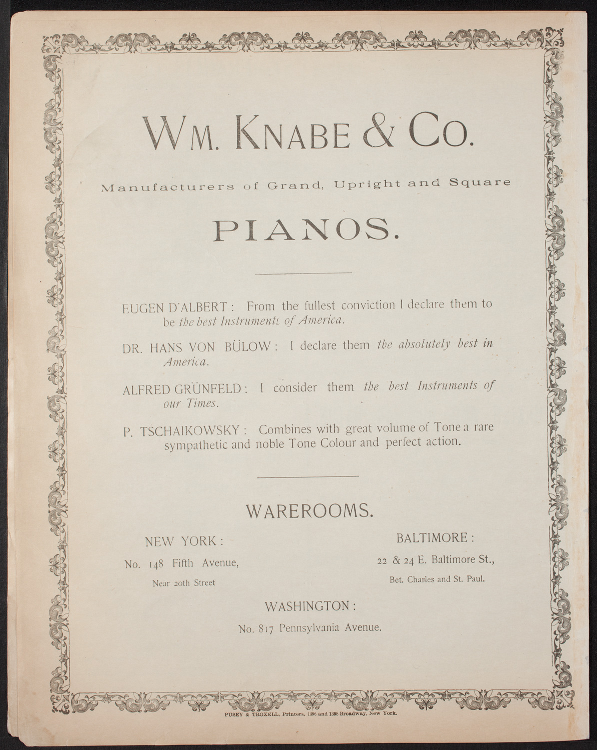 New York Philharmonic, March 4, 1893, program page 8