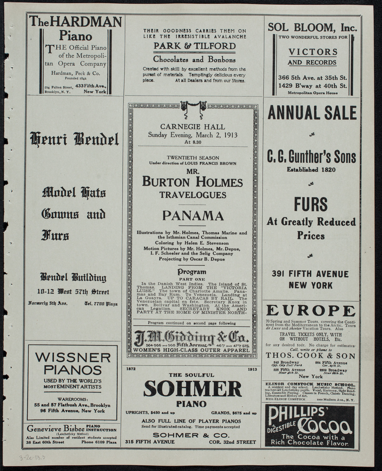 Burton Holmes Travelogue: Panama, March 2, 1913, program page 5