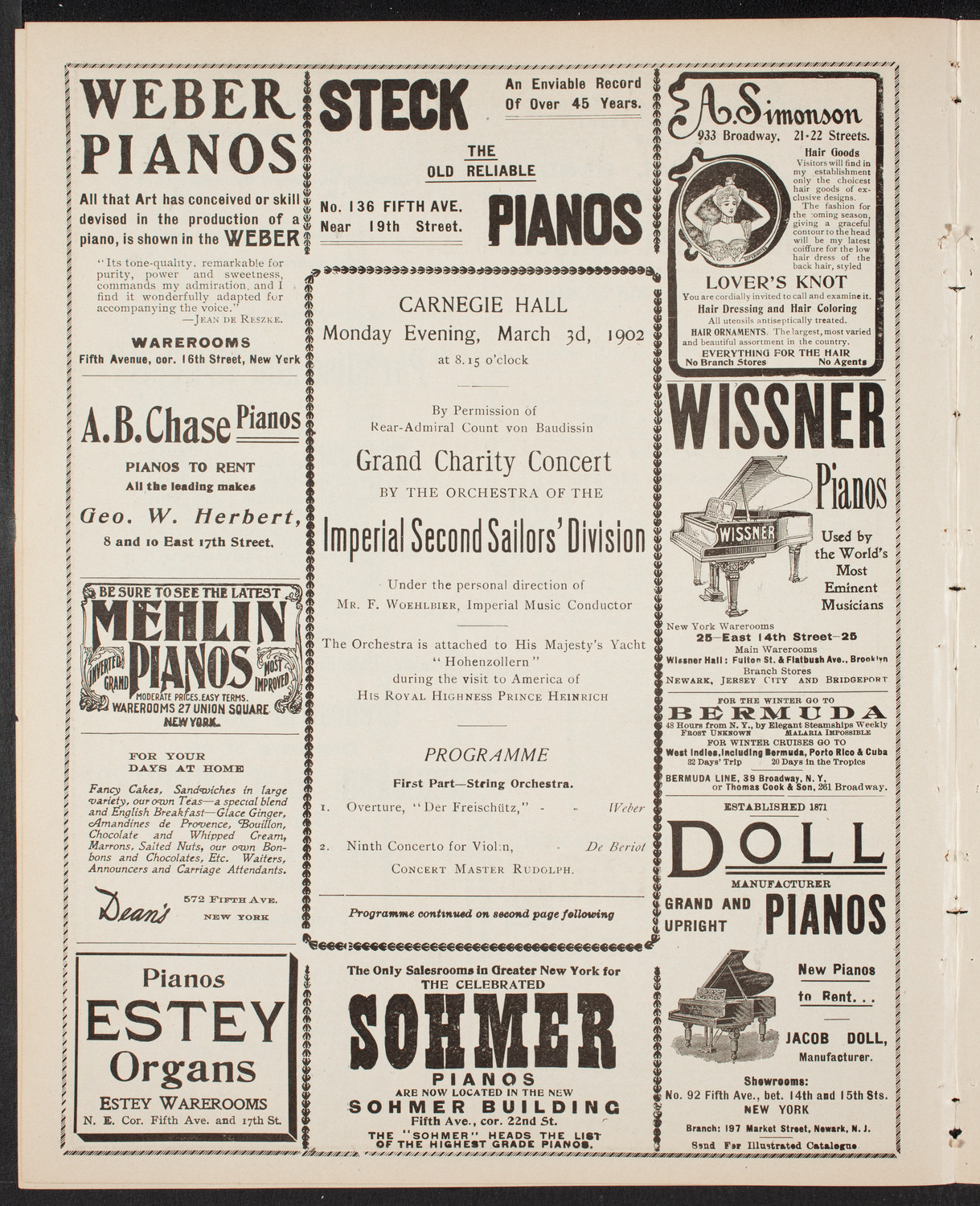 Charity Concert by Orchestra of the Second Imperial Sailors' Division, March 3, 1902, program page 6