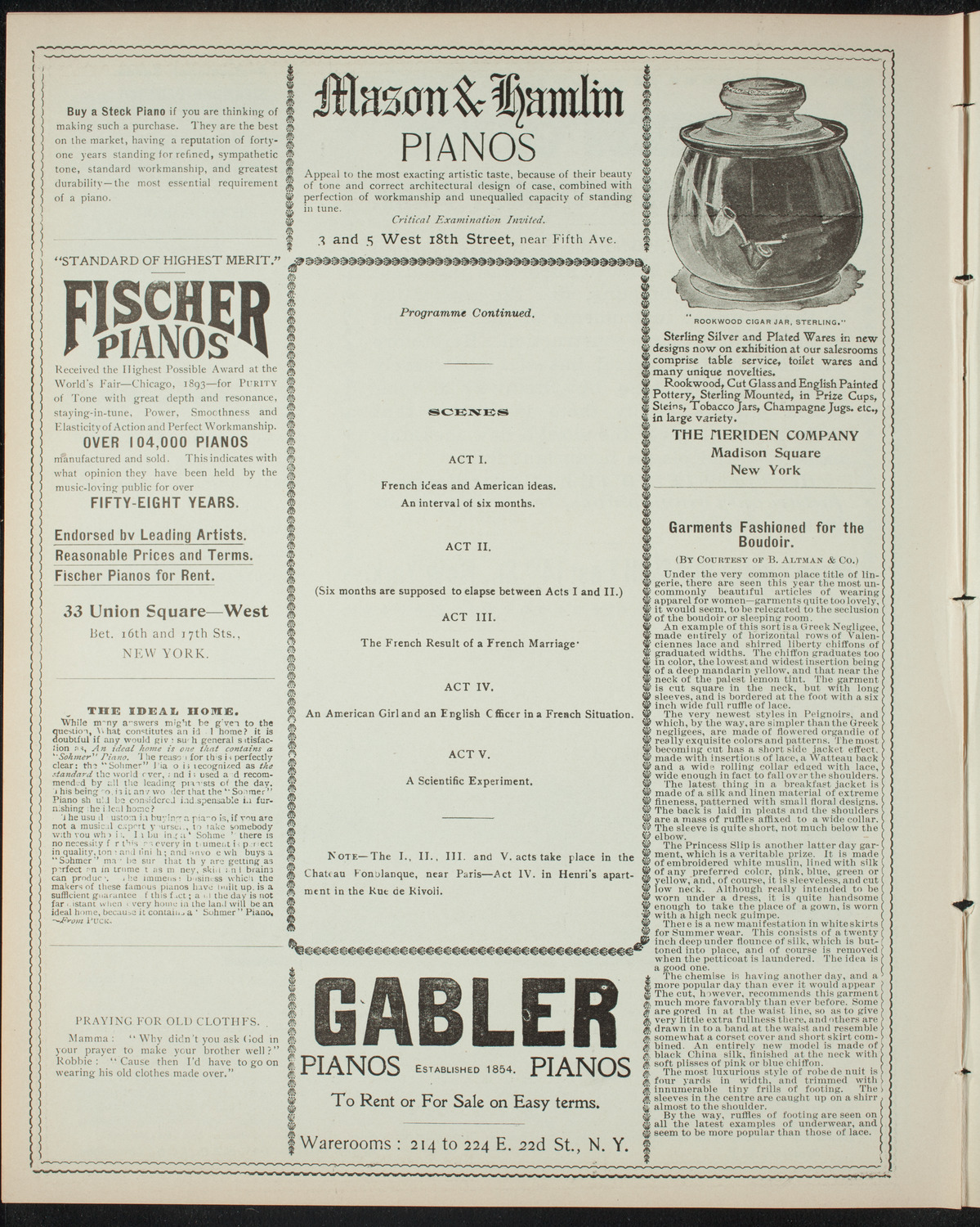 Amateur Comedy Club, April 13, 1898, program page 6