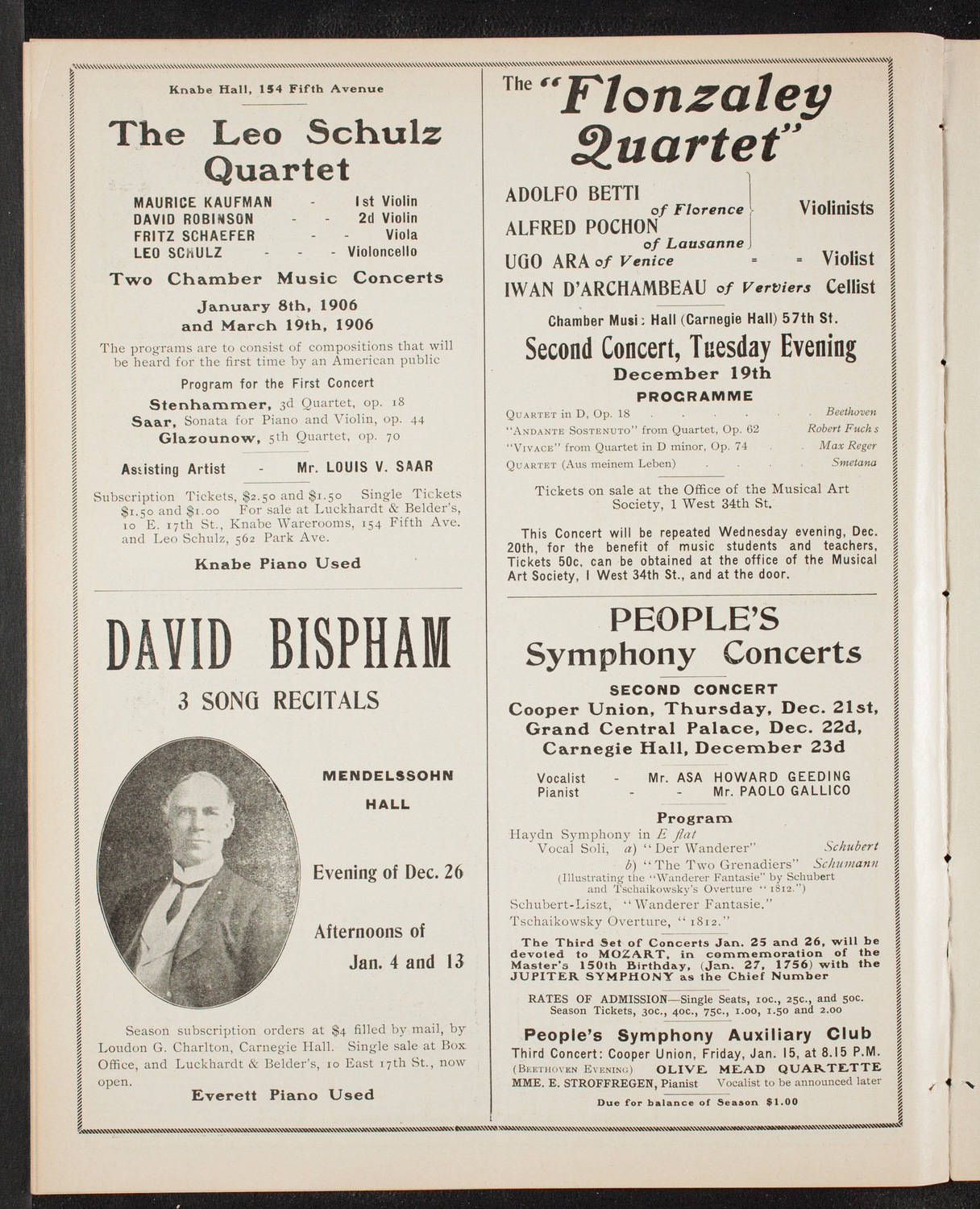 New York Symphony Orchestra, December 17, 1905, program page 10