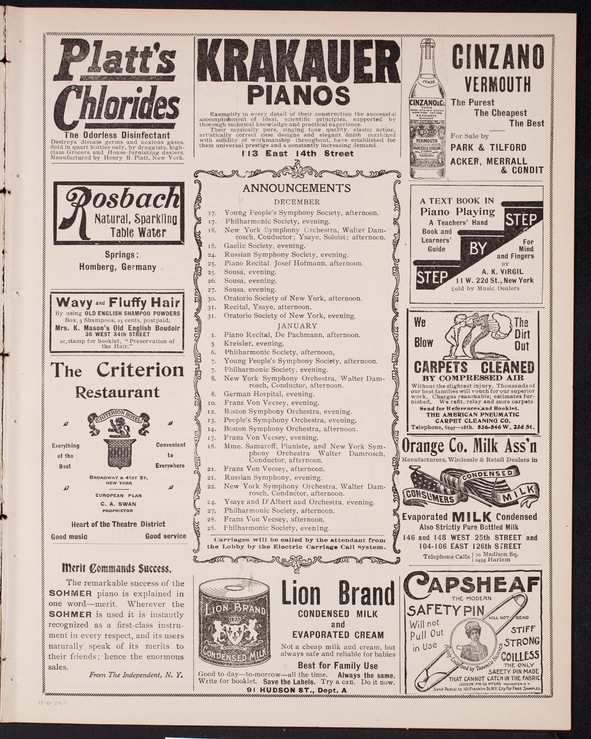 New York Philharmonic, December 16, 1904, program page 3