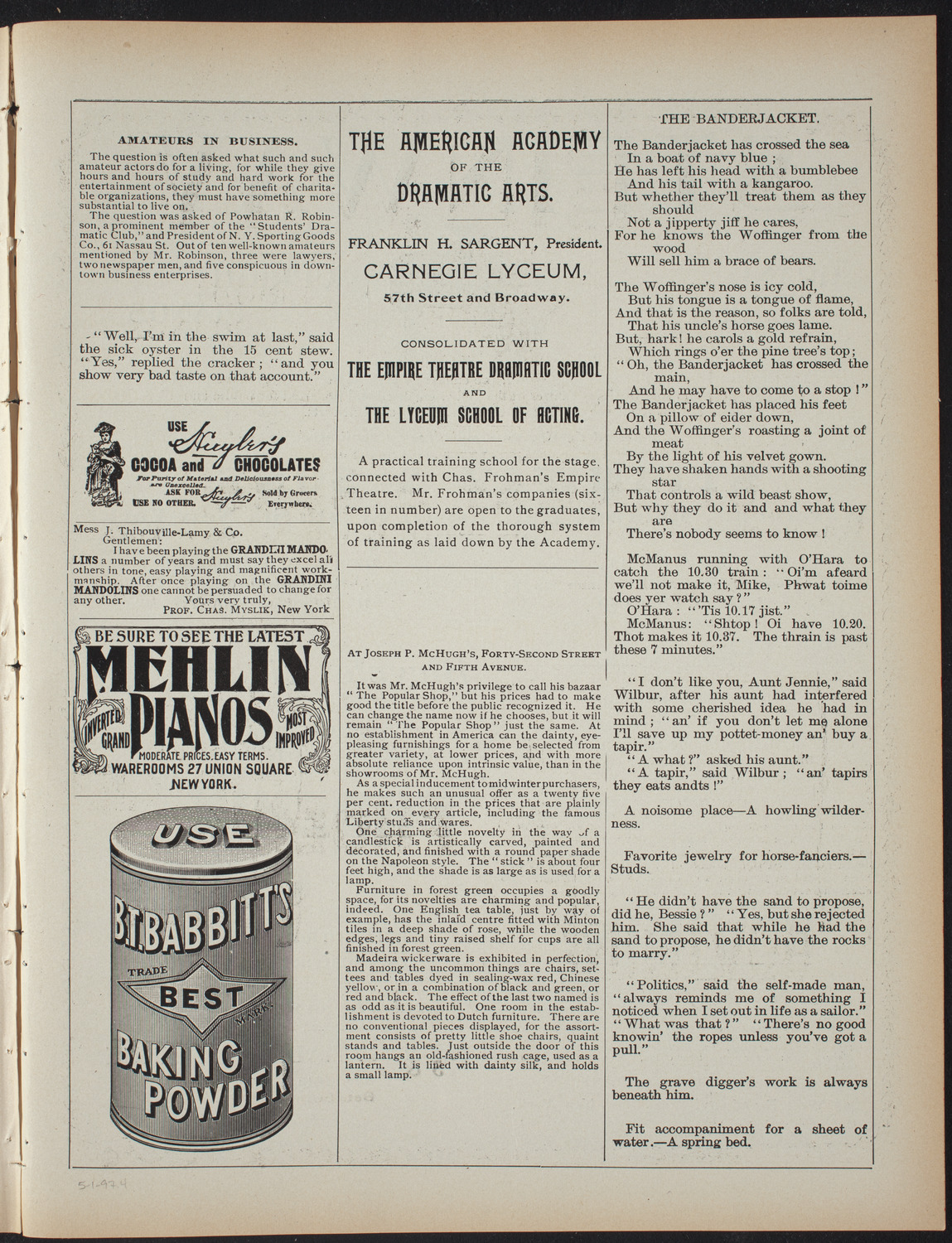 An Evening with Kipling, May 1, 1897, program page 7