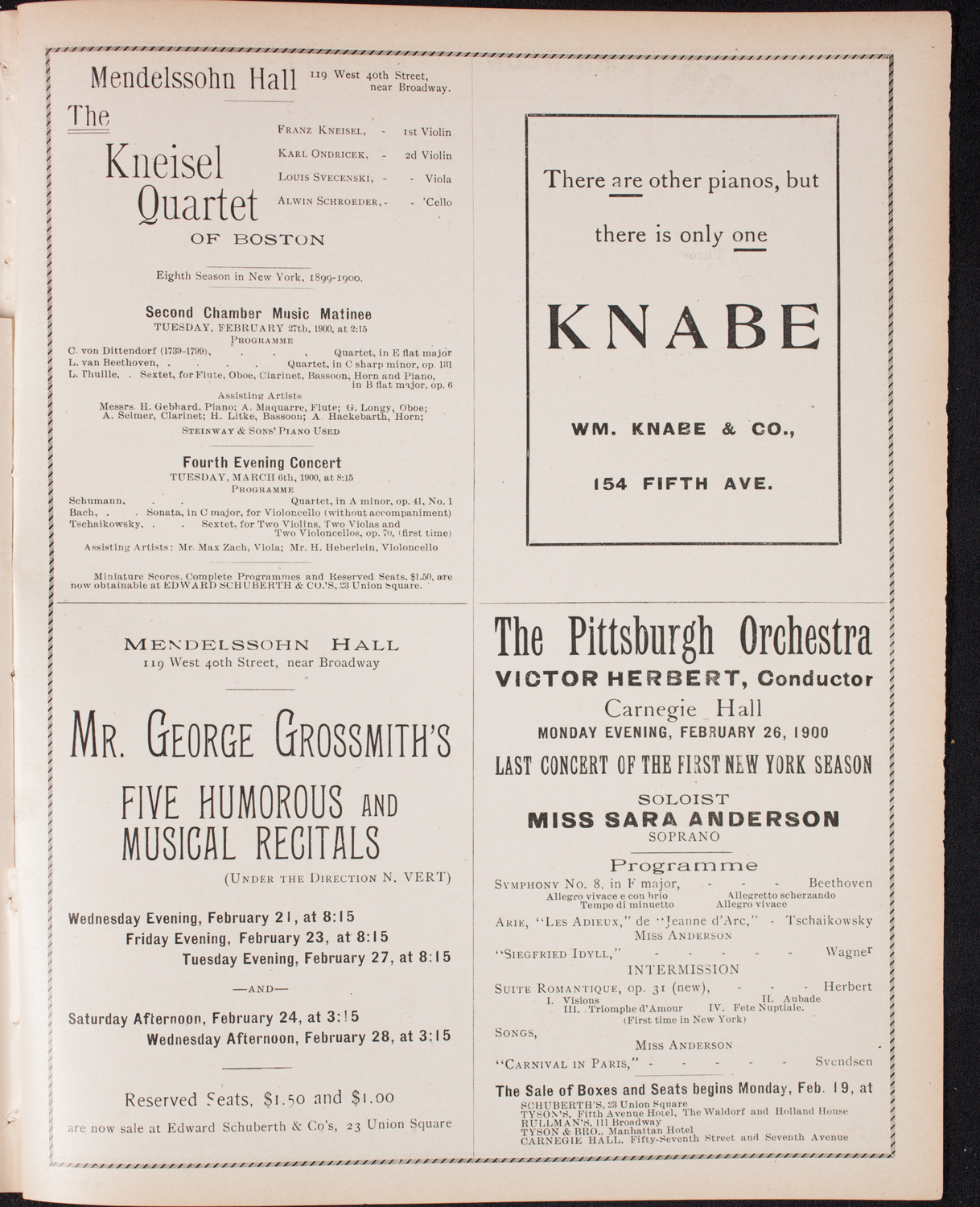 New York Philharmonic, February 17, 1900, program page 9