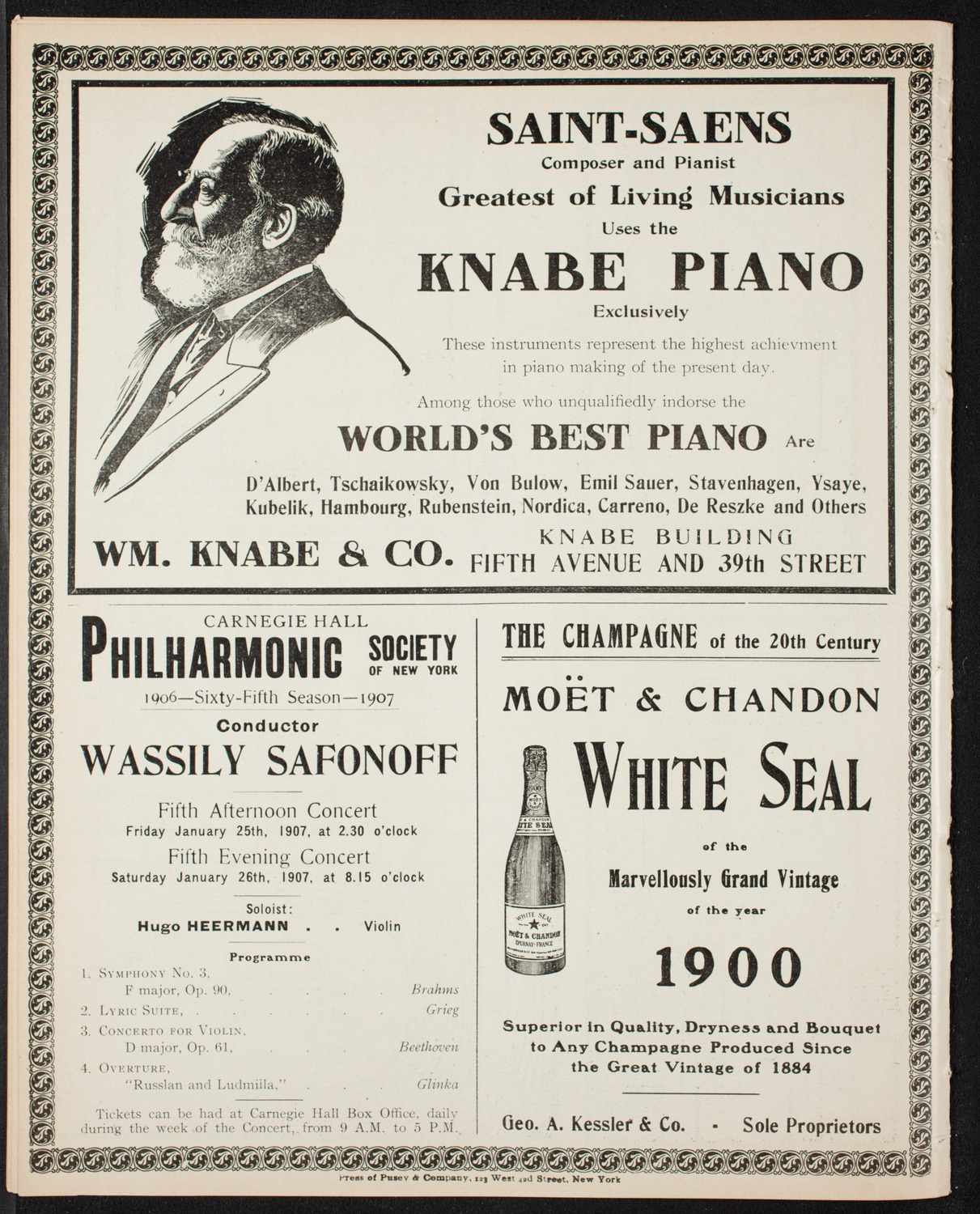 Russian Symphony Society of New York, January 17, 1907, program page 12