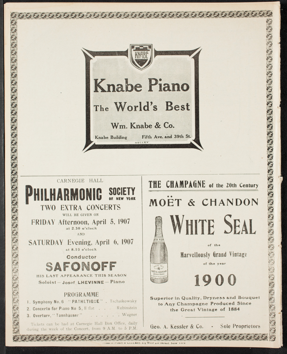 Oratorio Society of New York, March 26, 1907, program page 12