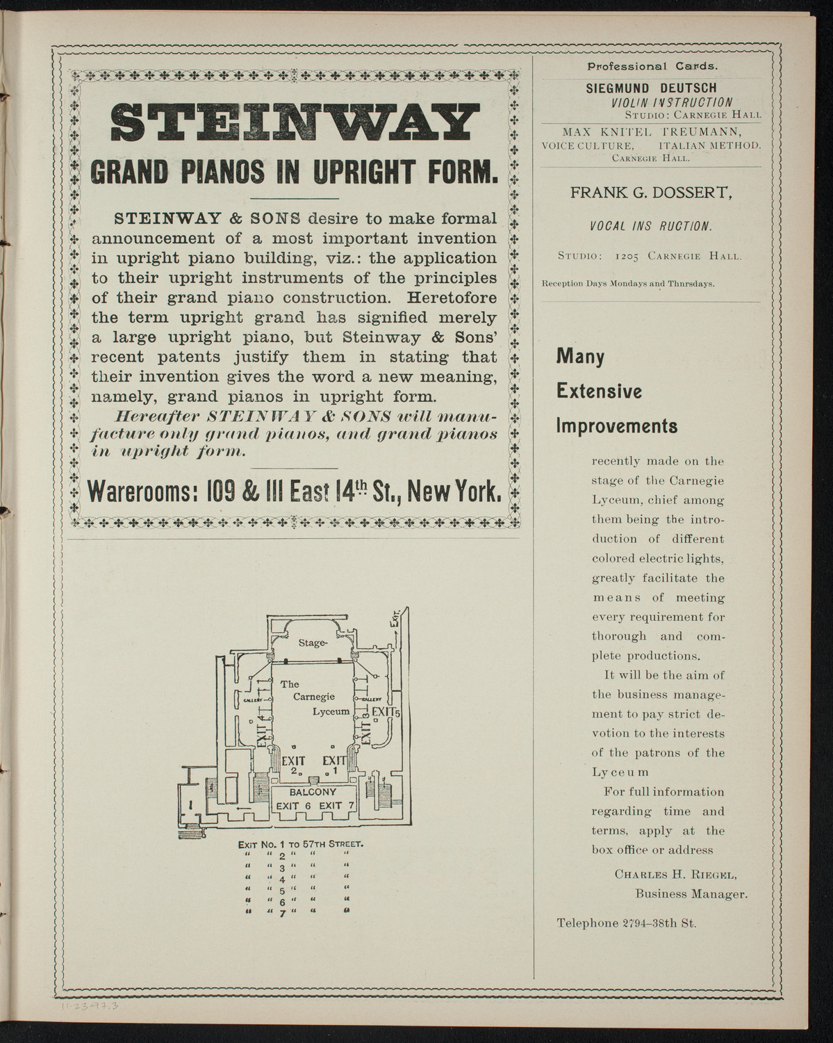 Meeting: Industrial Colony Association, November 23, 1897, program page 5