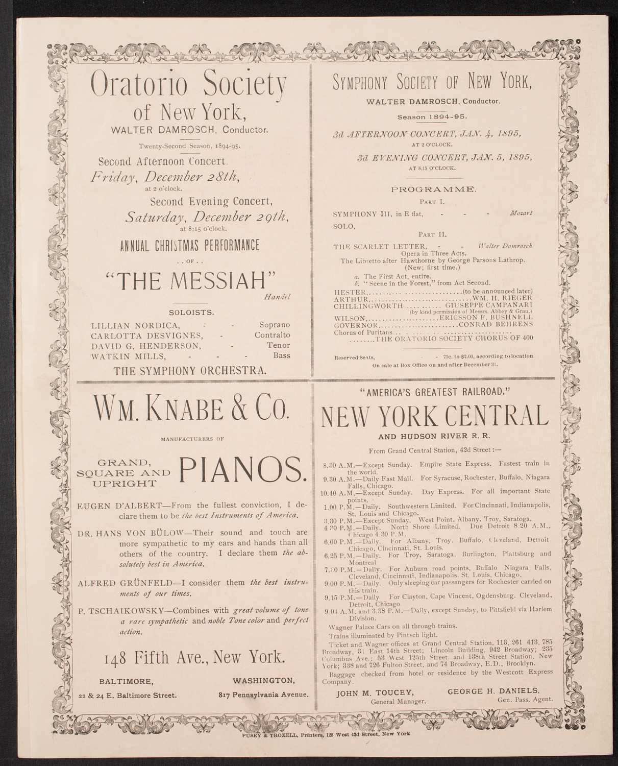 New York Philharmonic, December 15, 1894, program page 8