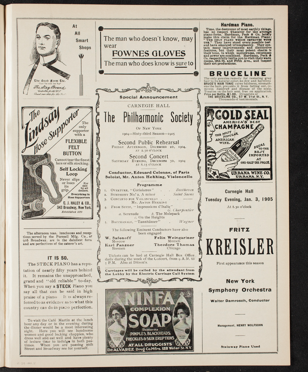 New York Banks' Glee Club, November 29, 1904, program page 9