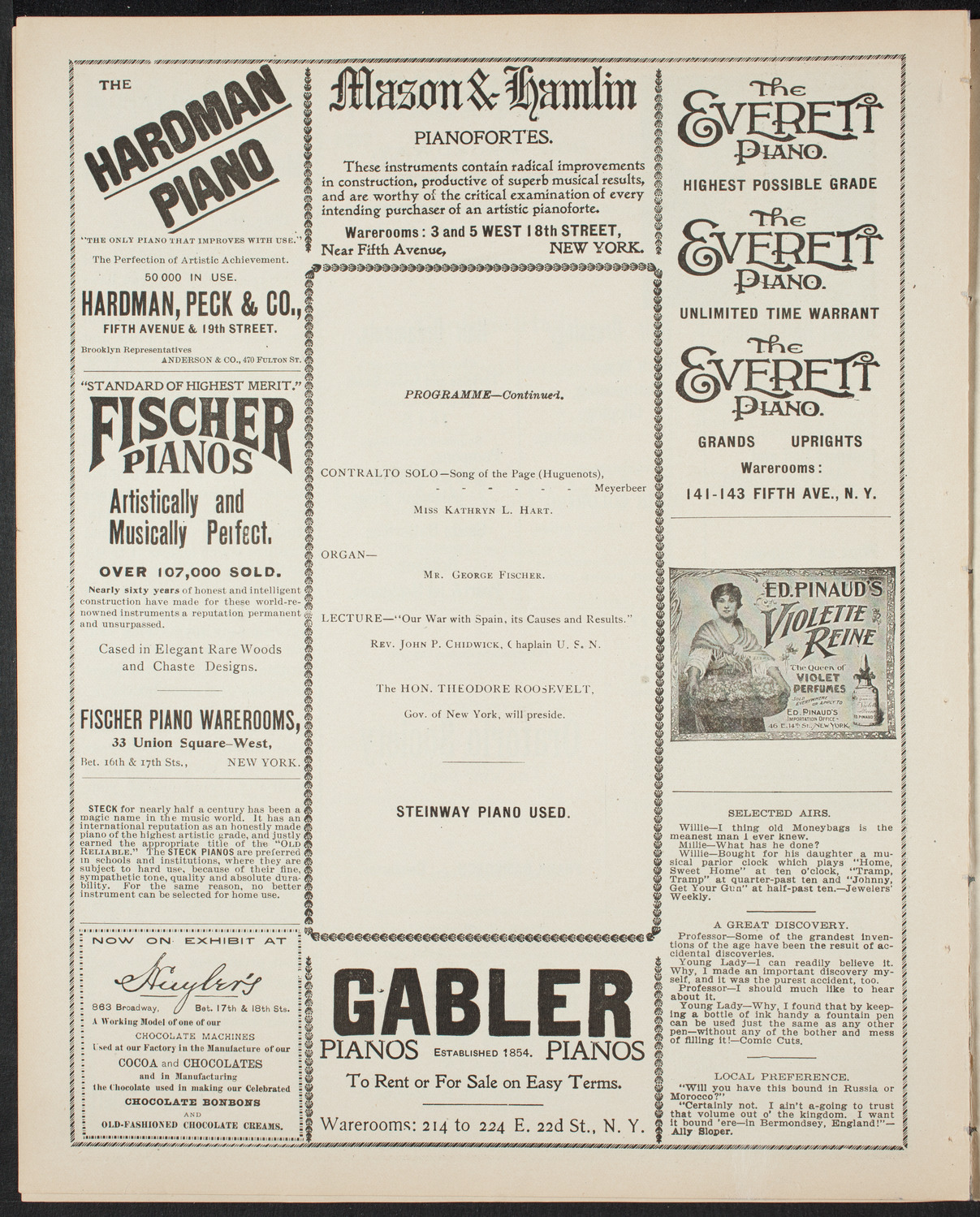 Benefit: Catholic Reading Rooms for Seamen, January 29, 1899, program page 6