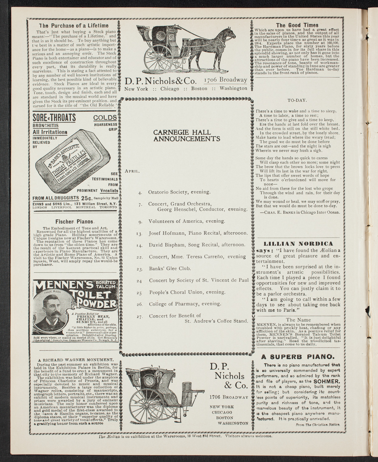 Brooklyn Oratorio Society, April 2, 1901, program page 2
