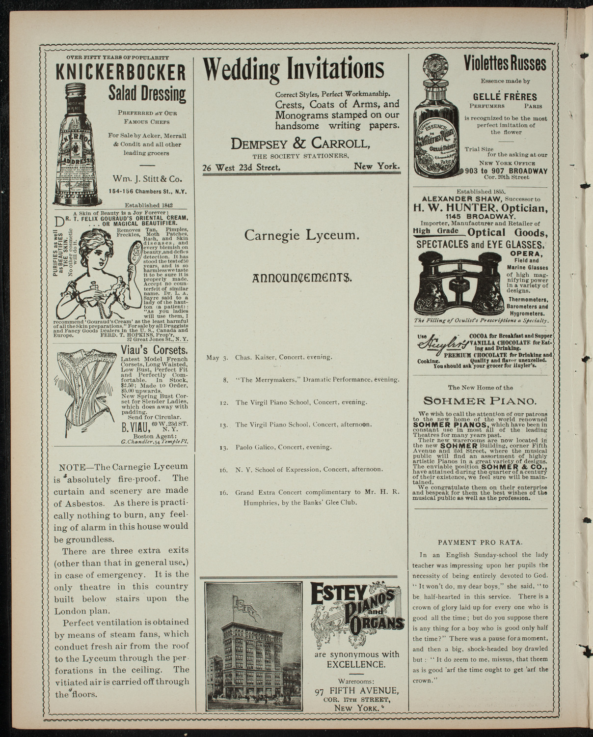 Union College Musical Association Glee, Banjo and Mandolin Clubs, April 29, 1899, program page 2