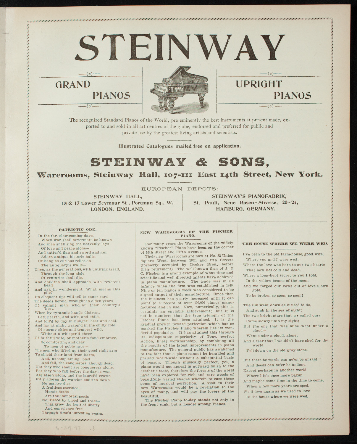 Illustrated Lecture: Evolution of the Earth, March 29, 1897, program page 5