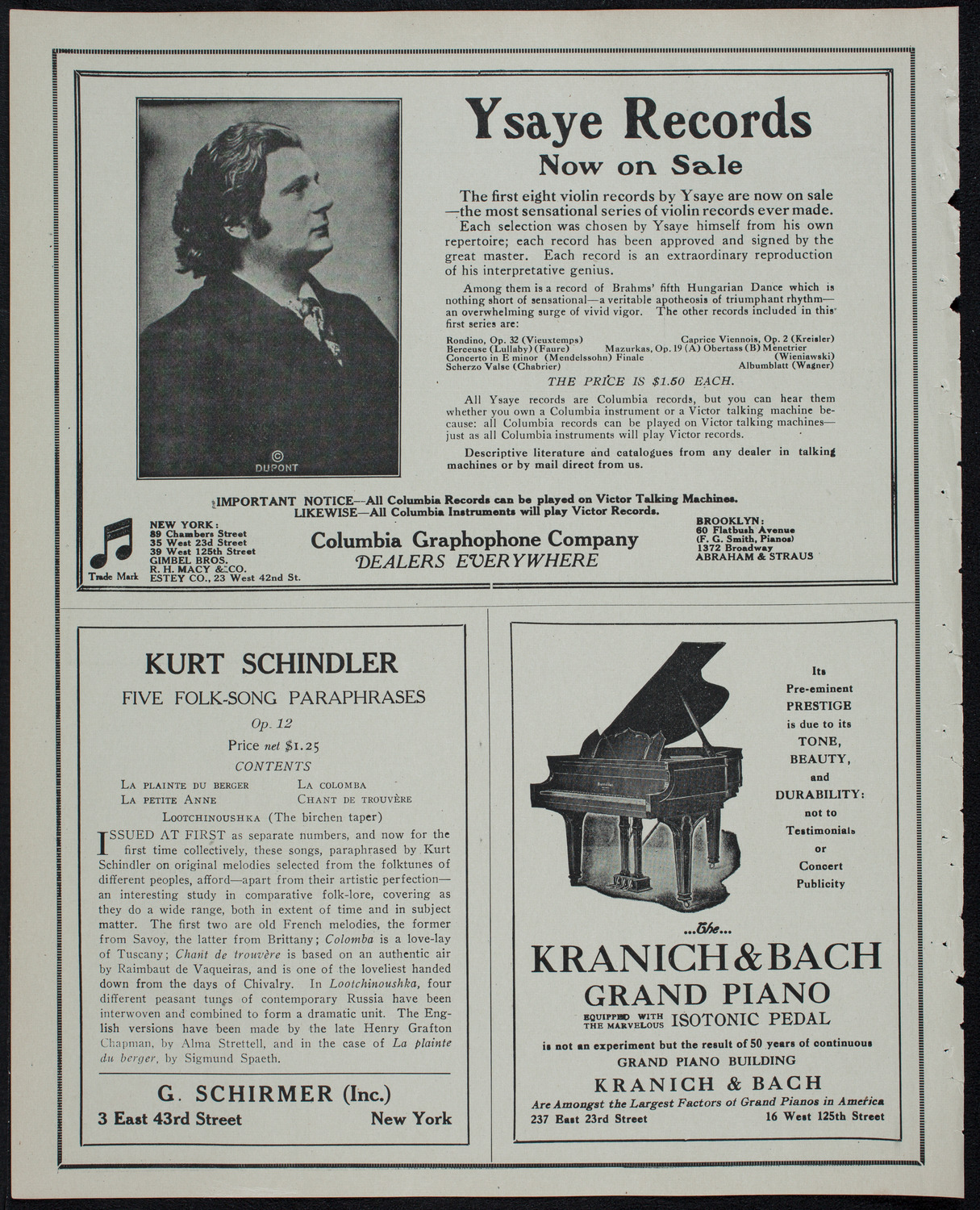 New York Philharmonic, March 28, 1913, program page 6