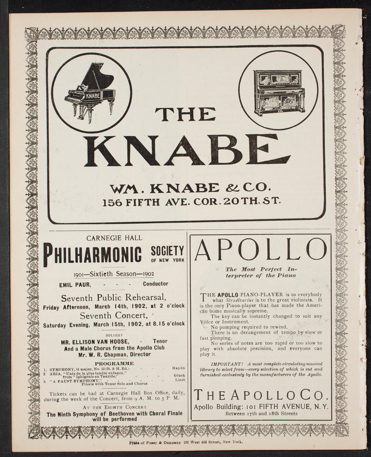Kneisel Quartet, February 23, 1902, program page 10