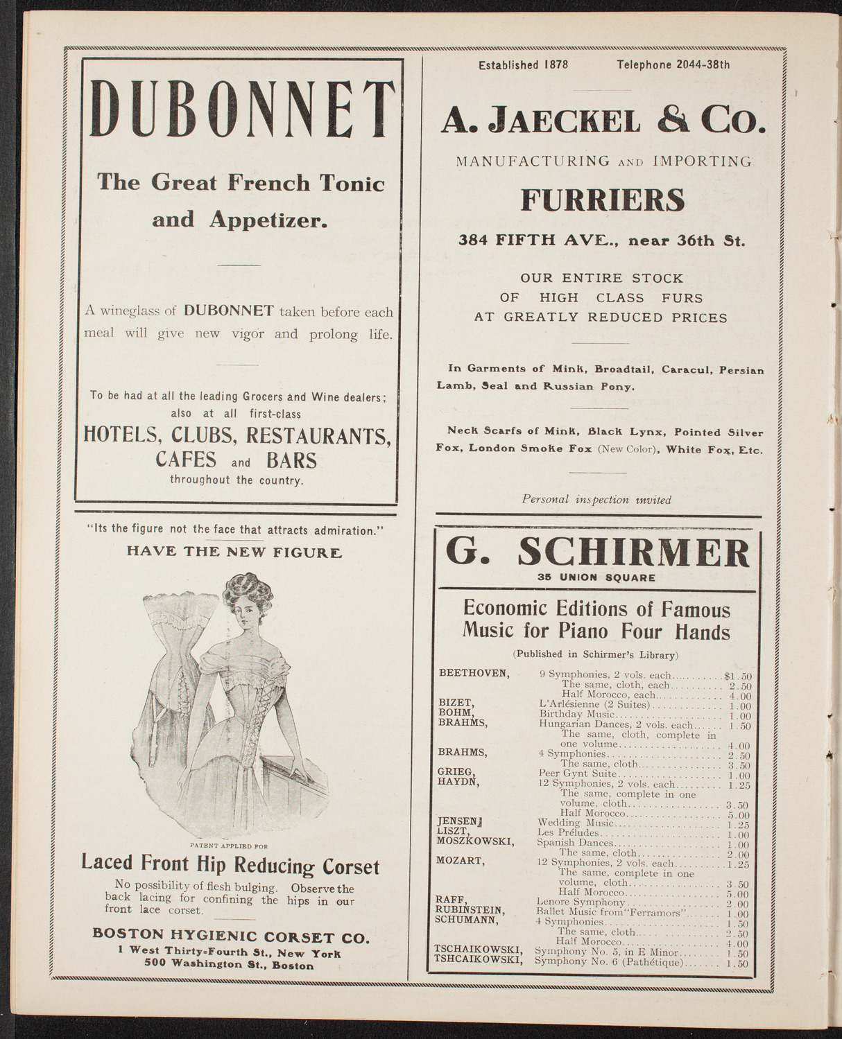 New York Symphony Orchestra, February 2, 1908, program page 8