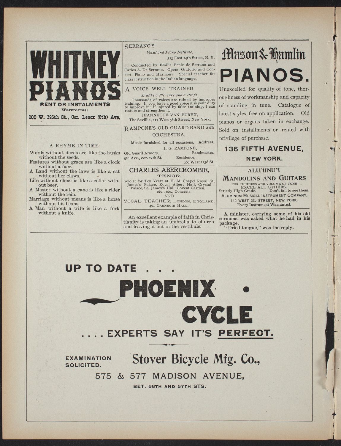 Lecture by David Dwight Wells, March 9, 1897, program page 2