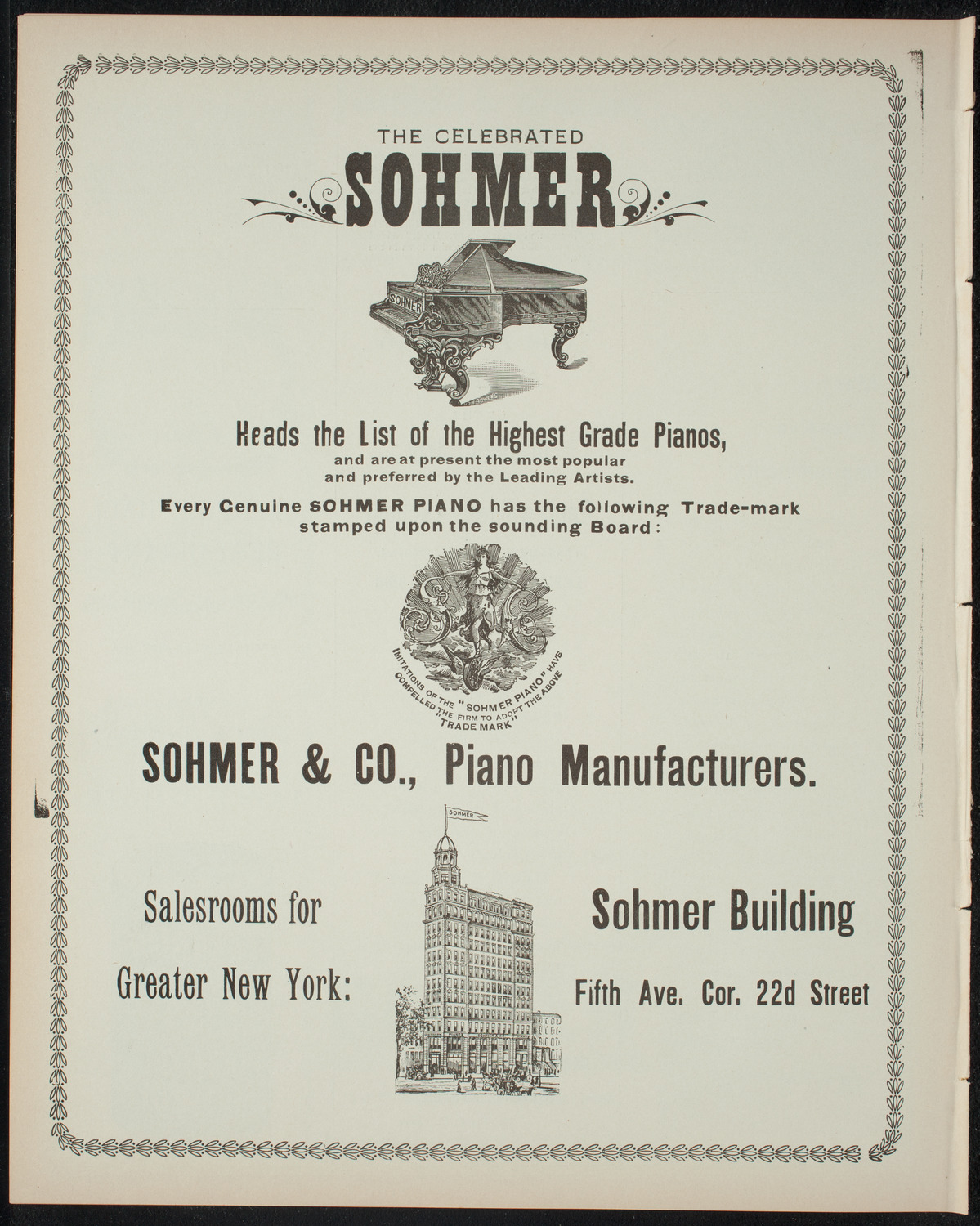 Reading and Musicale/ Benefit: Industrial School for Poor Girls, April 23, 1898, program page 8