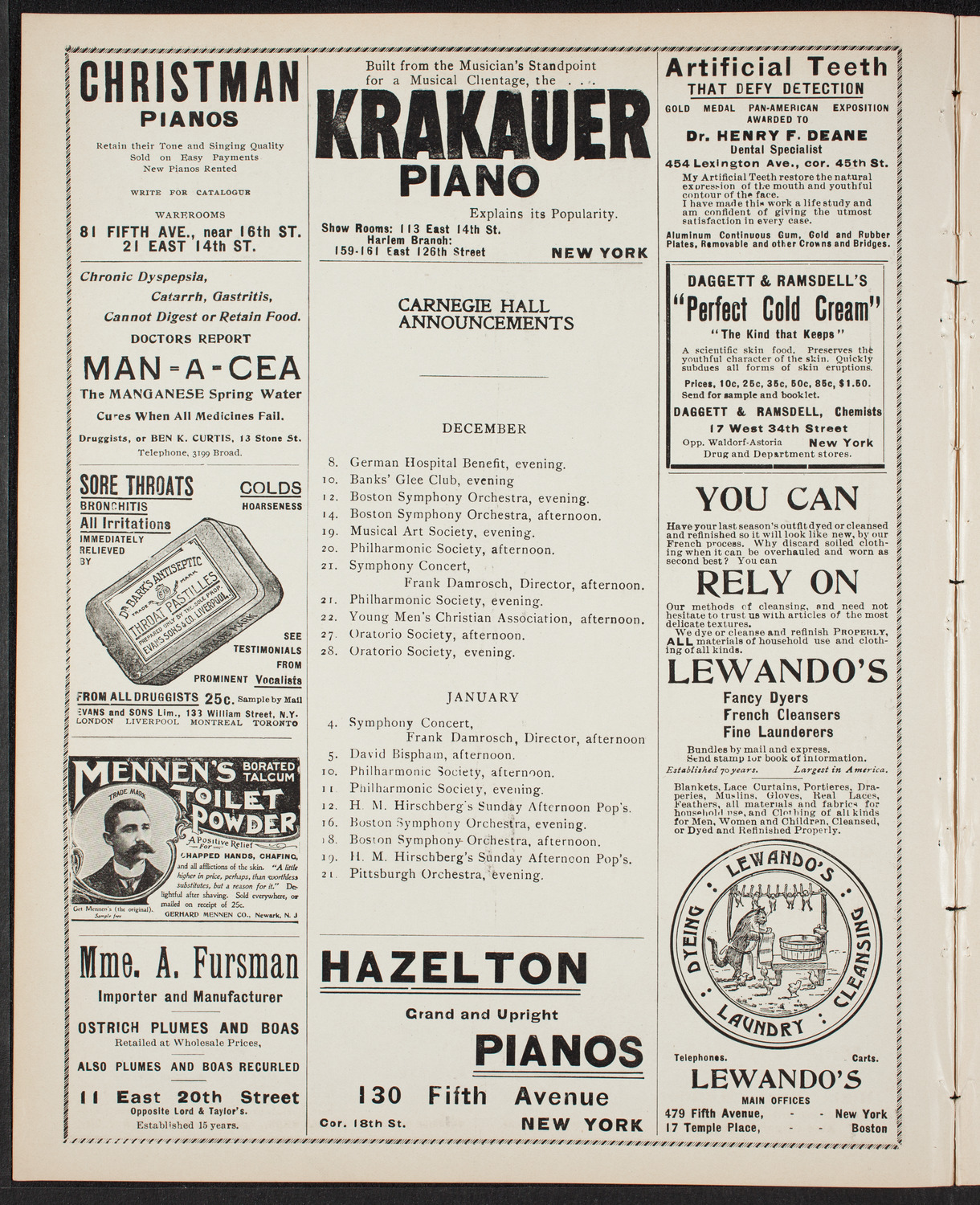 New York Philharmonic, December 7, 1901, program page 2