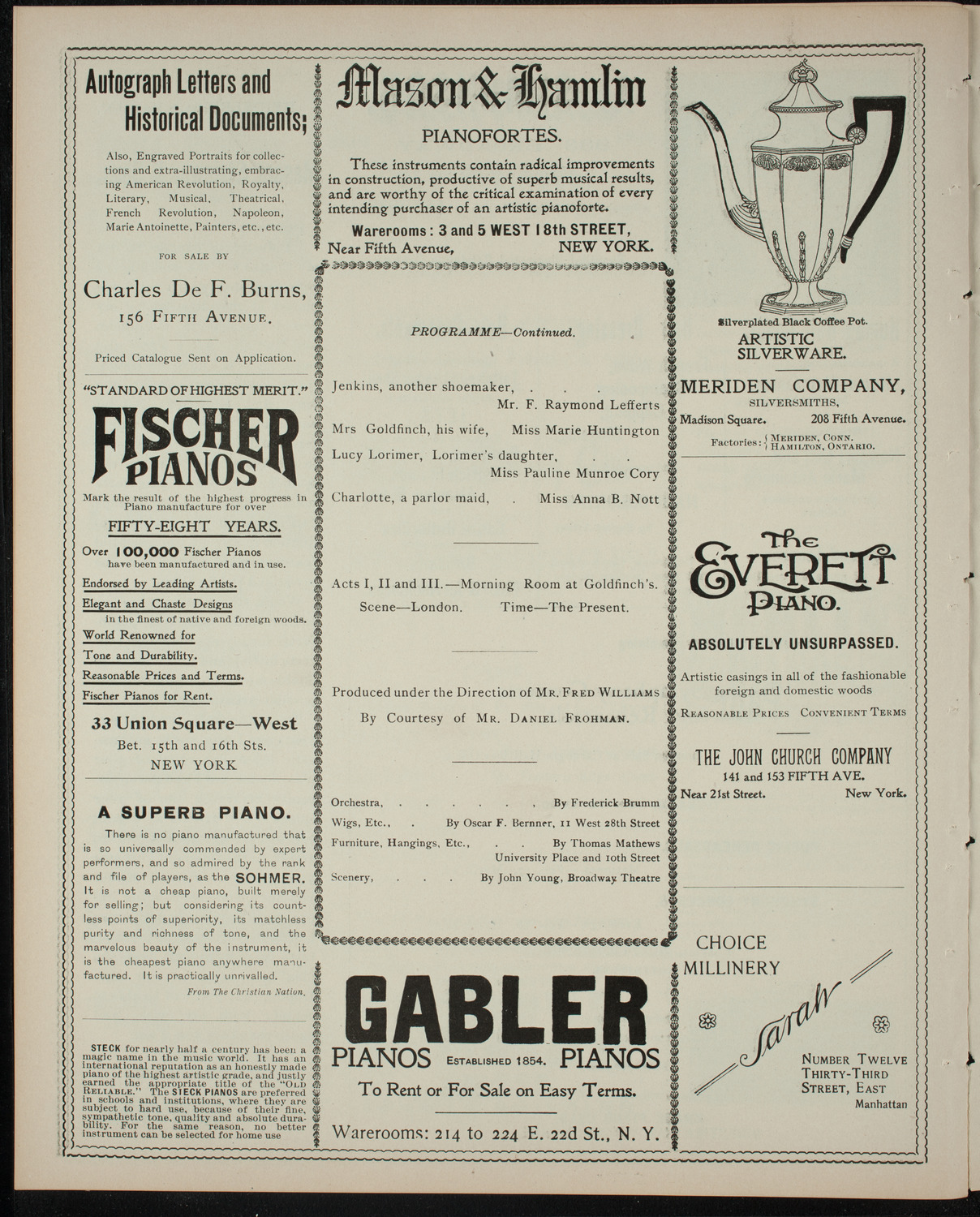 Amateur Comedy Club, February 8, 1899, program page 6