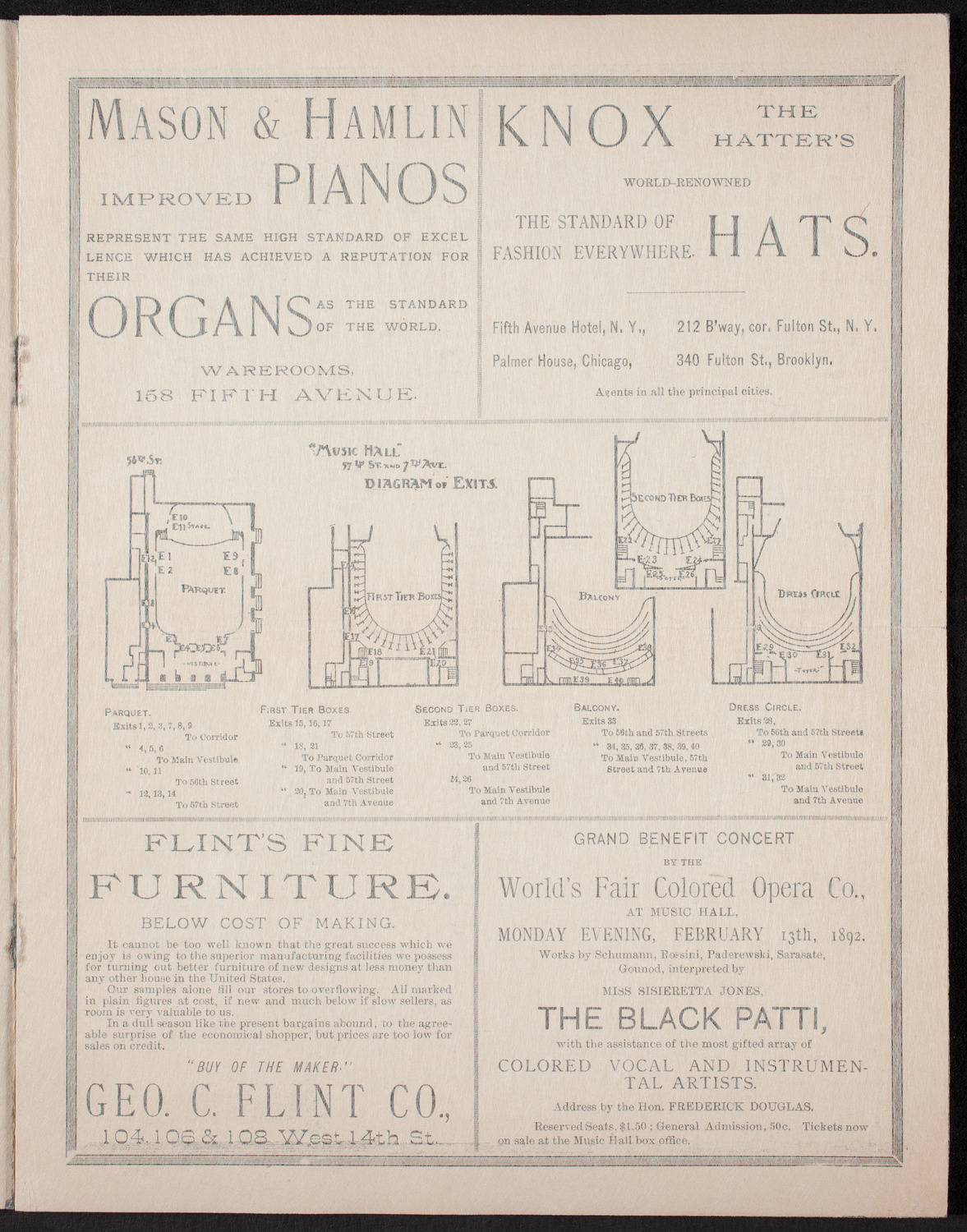 Damrosch Sunday Concert, February 12, 1893, program page 3