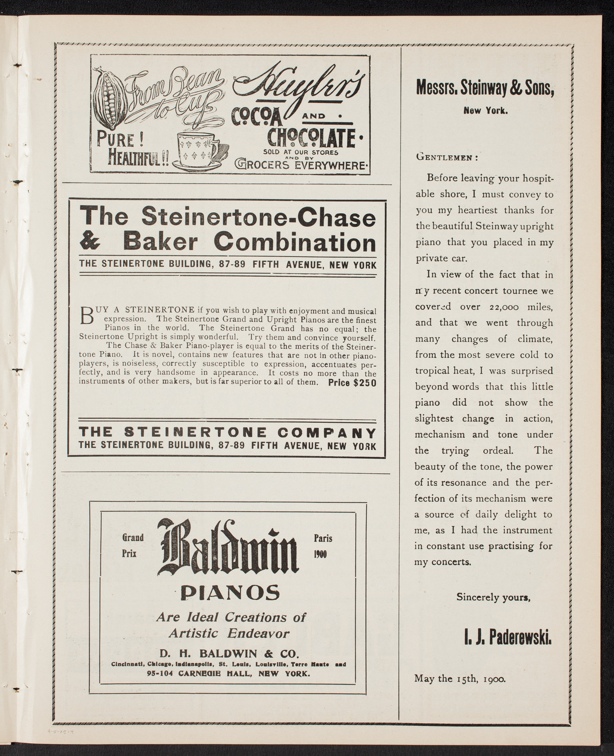 New York Philharmonic, April 5, 1902, program page 7