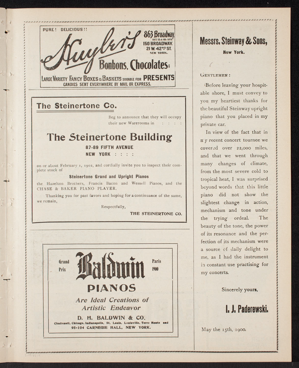 New York Philharmonic, February 14, 1902, program page 7