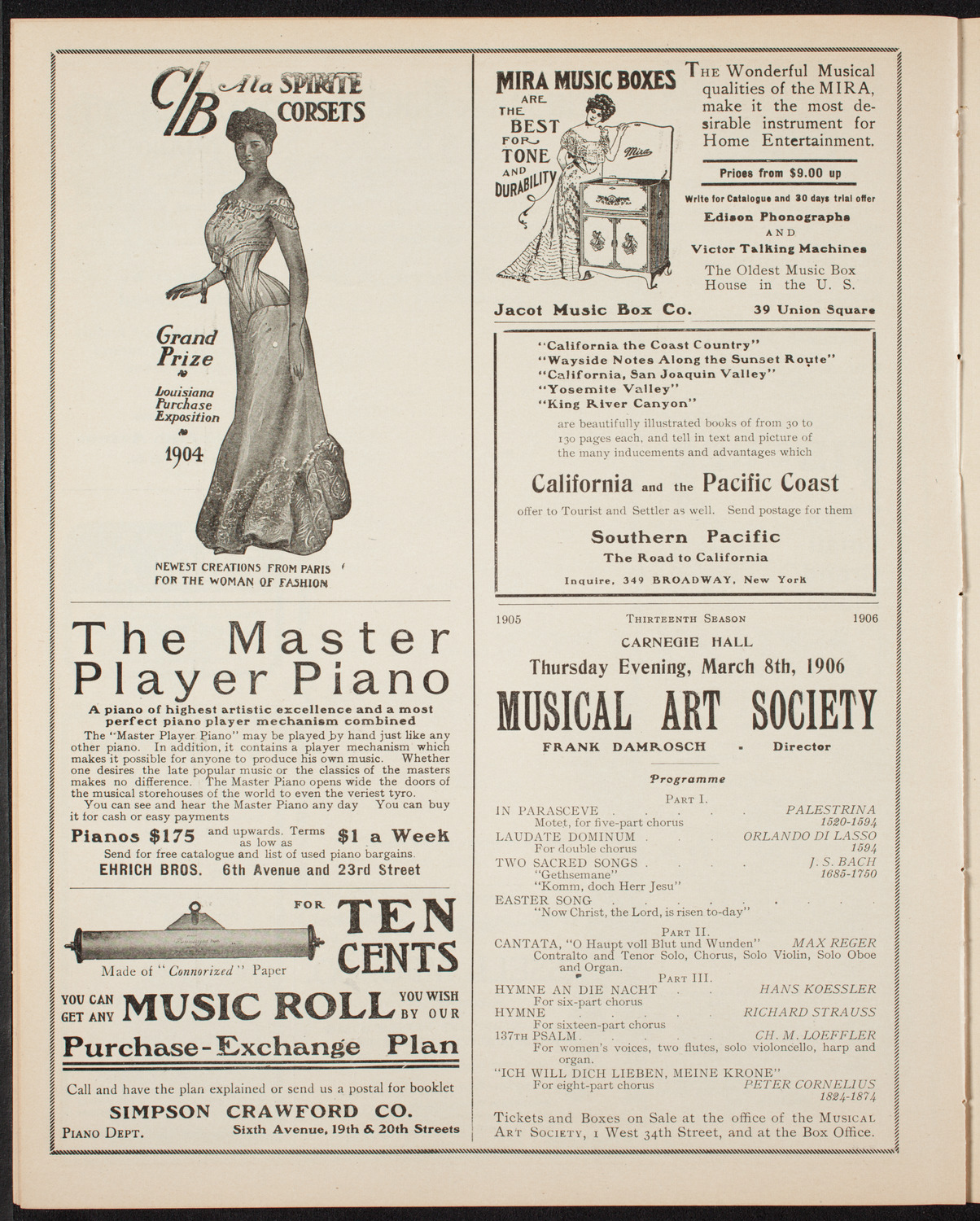 Emma Calvé, Soprano, and Her Company, February 22, 1906, program page 8