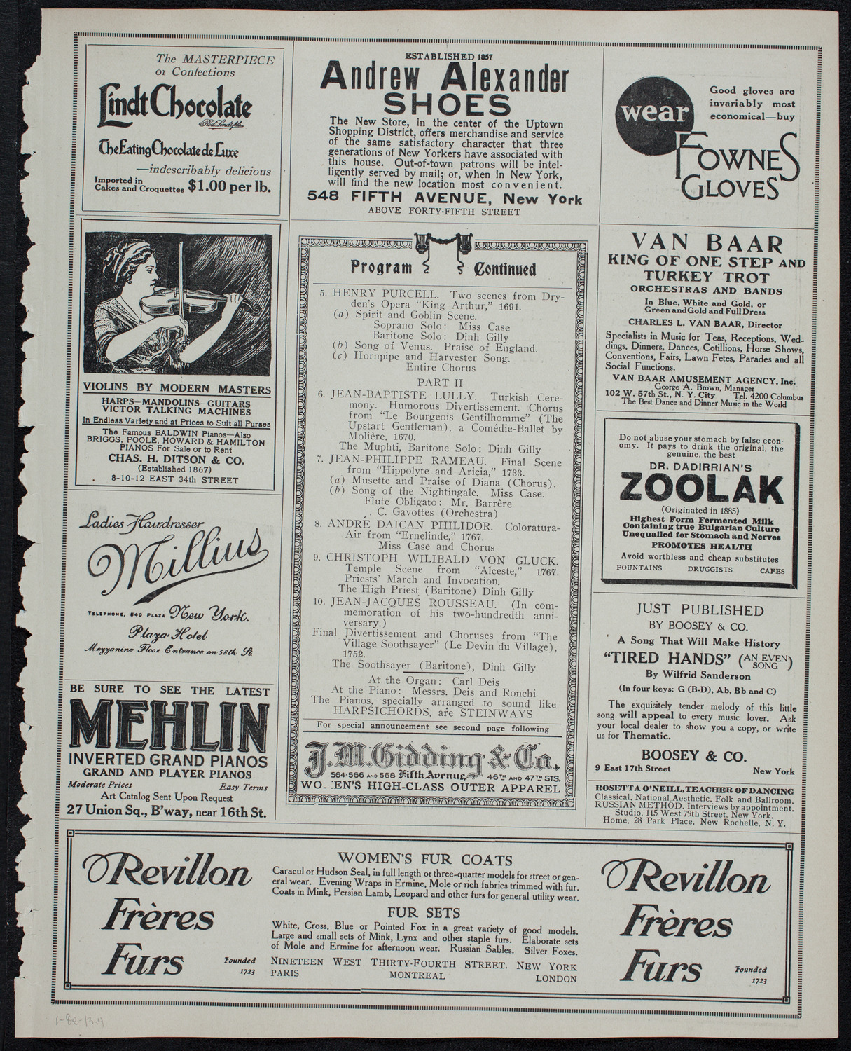 MacDowell Chorus, January 8, 1913, program page 7