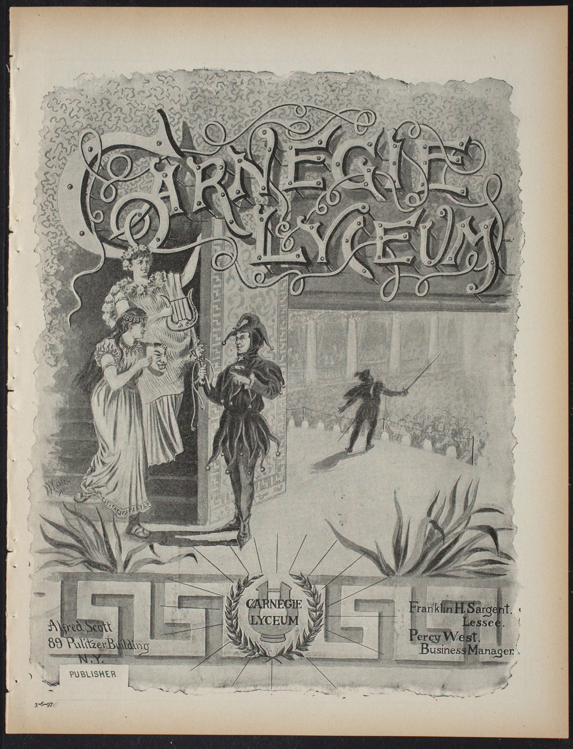 Benefit for the Sick and Wounded in the Cuban Revolution, March 6, 1897, program page 1