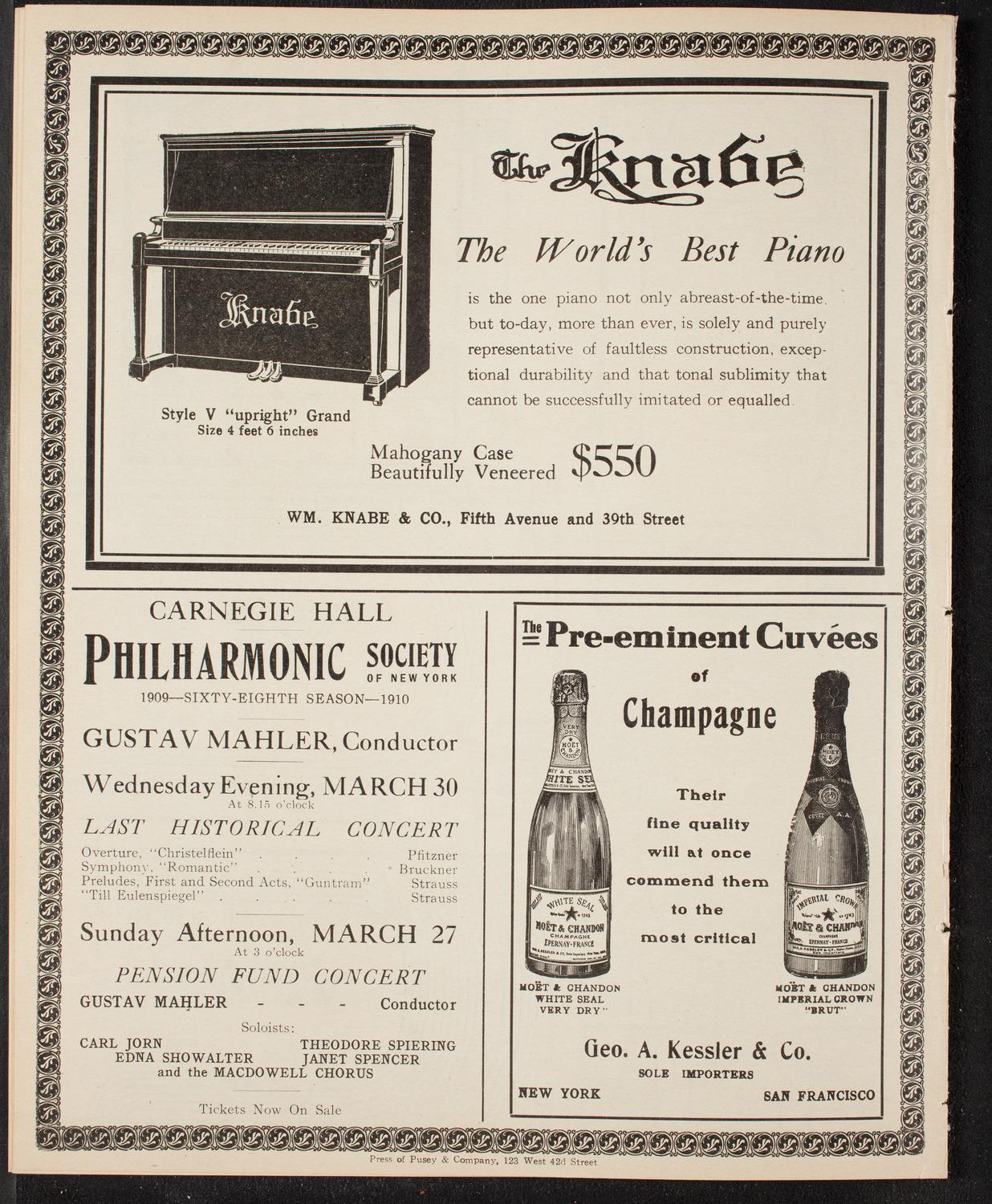 Boston Symphony Orchestra, March 26, 1910, program page 12