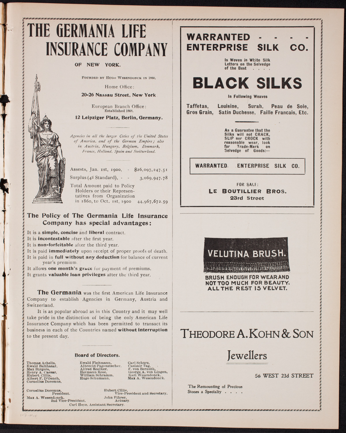 Benefit: Workingman's School and District Nursing Department, January 7, 1901, program page 11