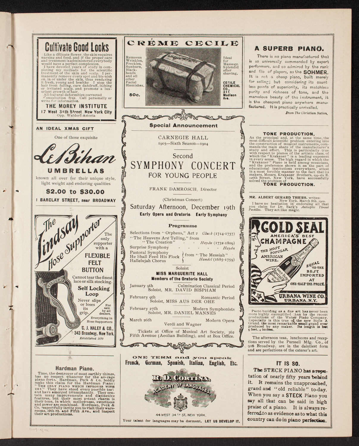 Benefit: German Hospital and Dispensary, November 29, 1903, program page 9