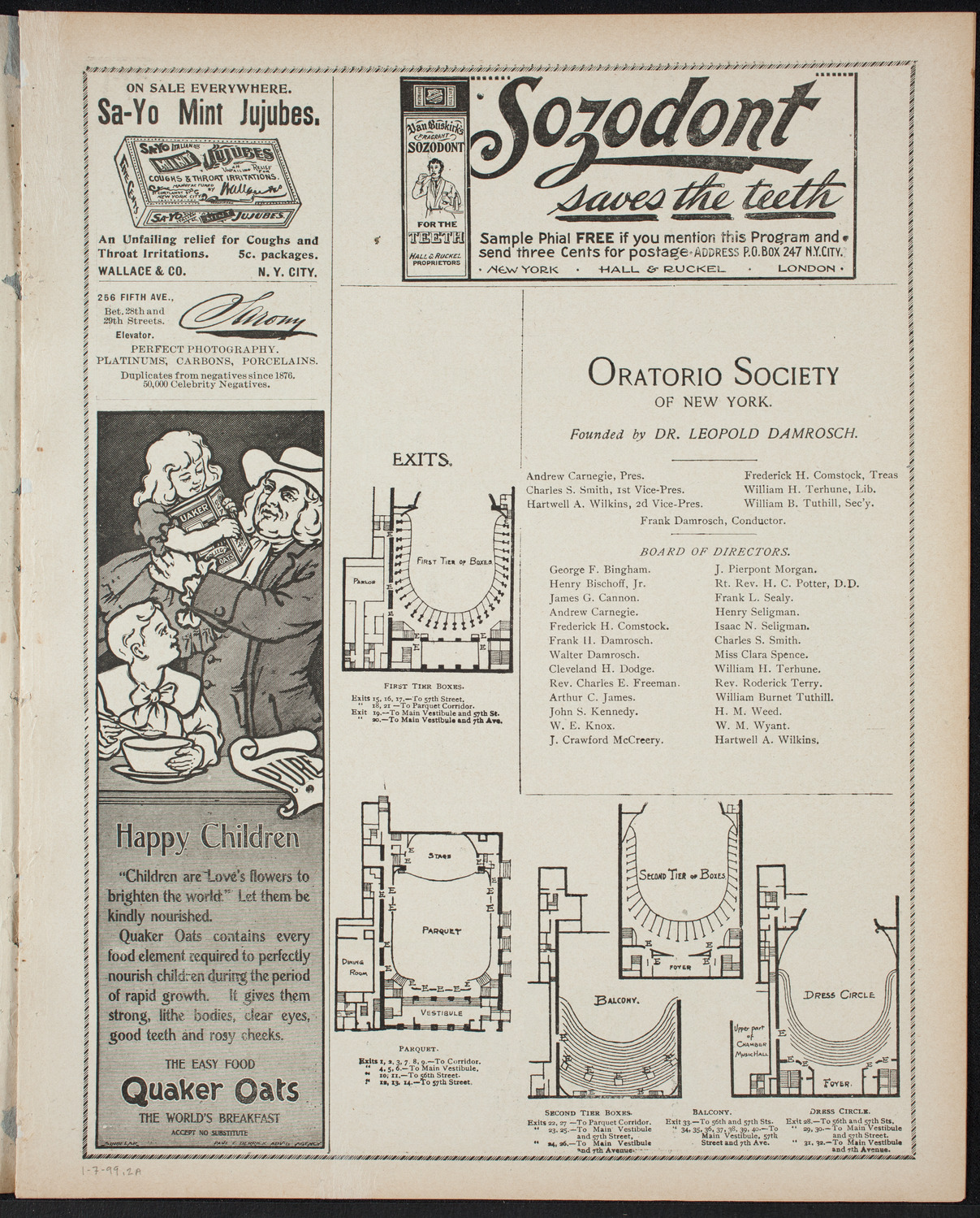 Symphony Concert for Young People, January 7, 1899, program page 3