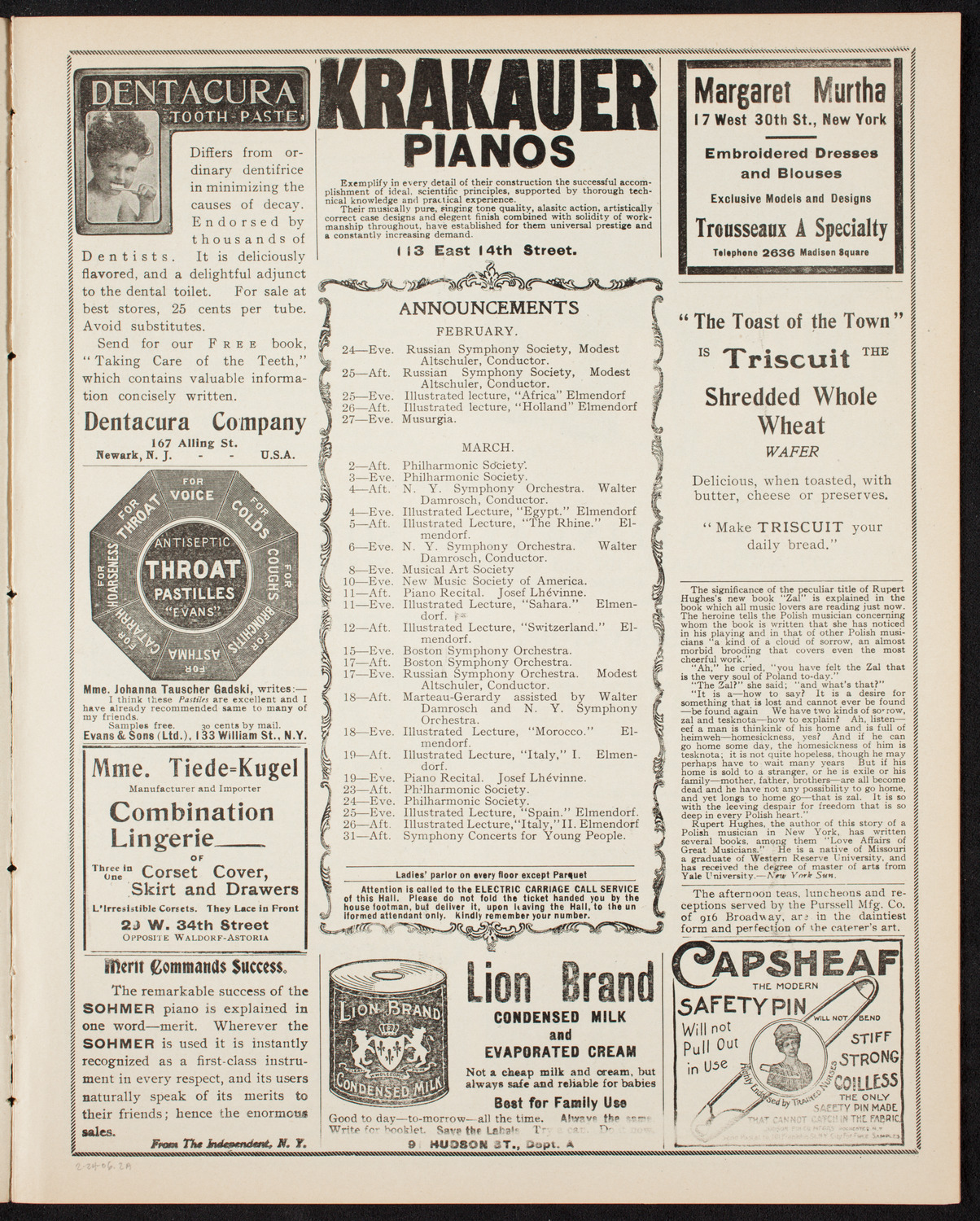 Symphony Concert for Young People, February 24, 1906, program page 3