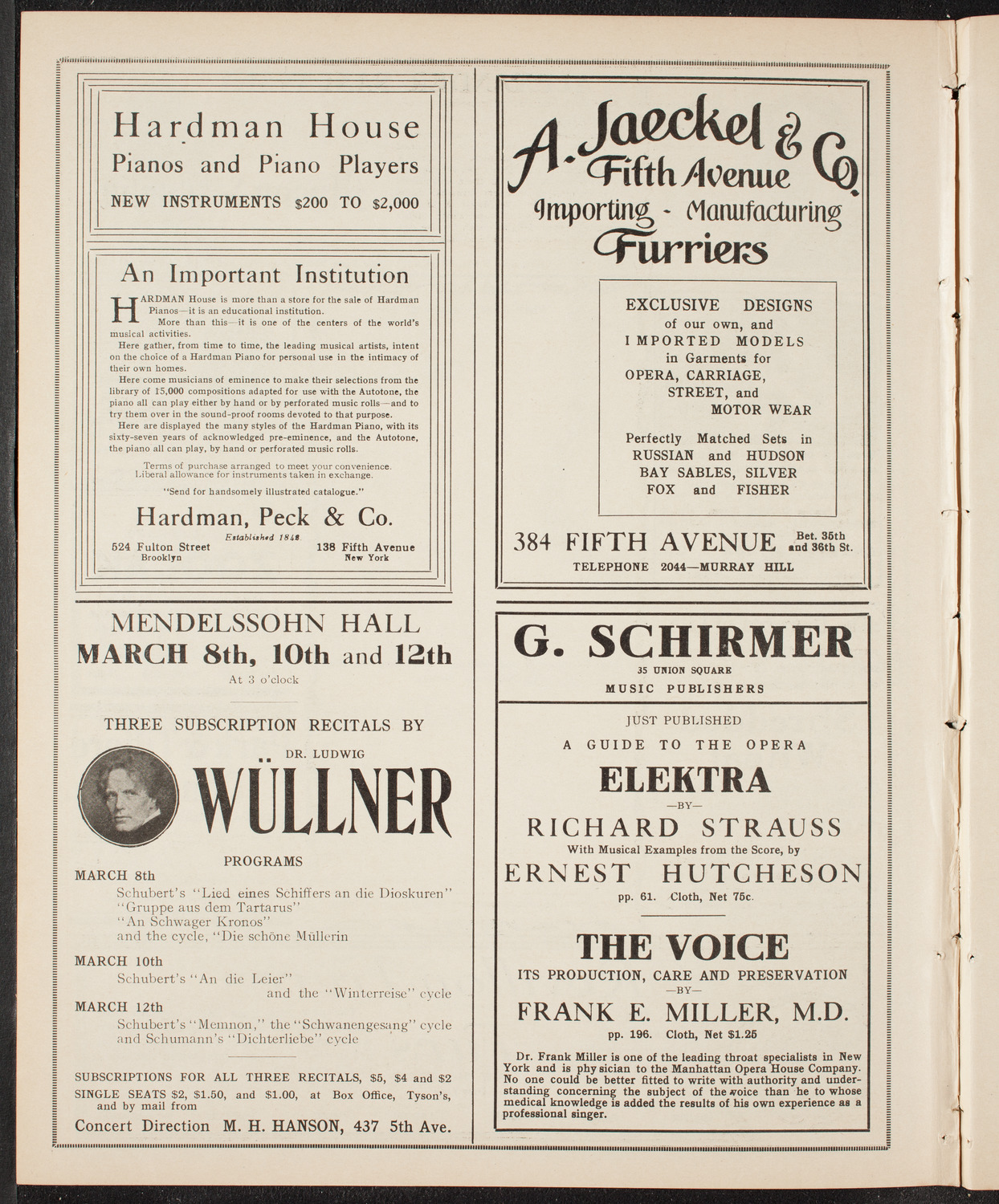New York Philharmonic, March 2, 1910, program page 8