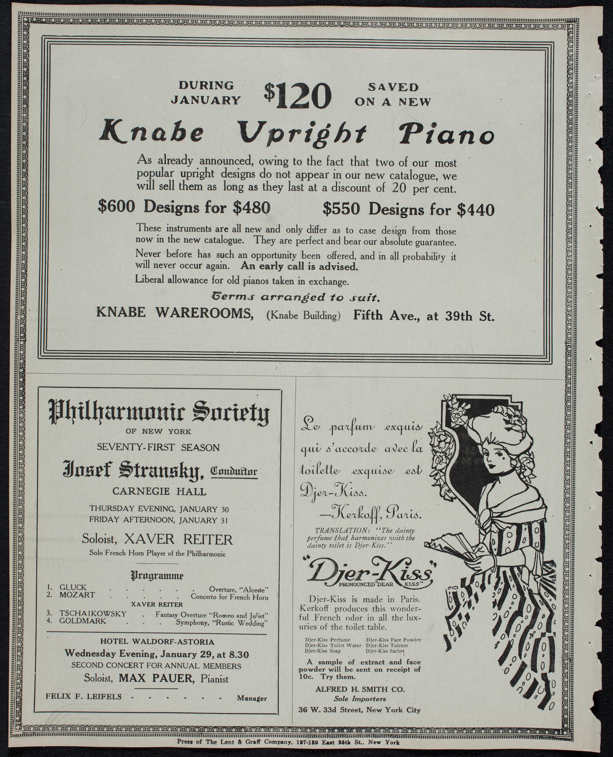 Julia Culp, Contralto, January 28, 1913, program page 12