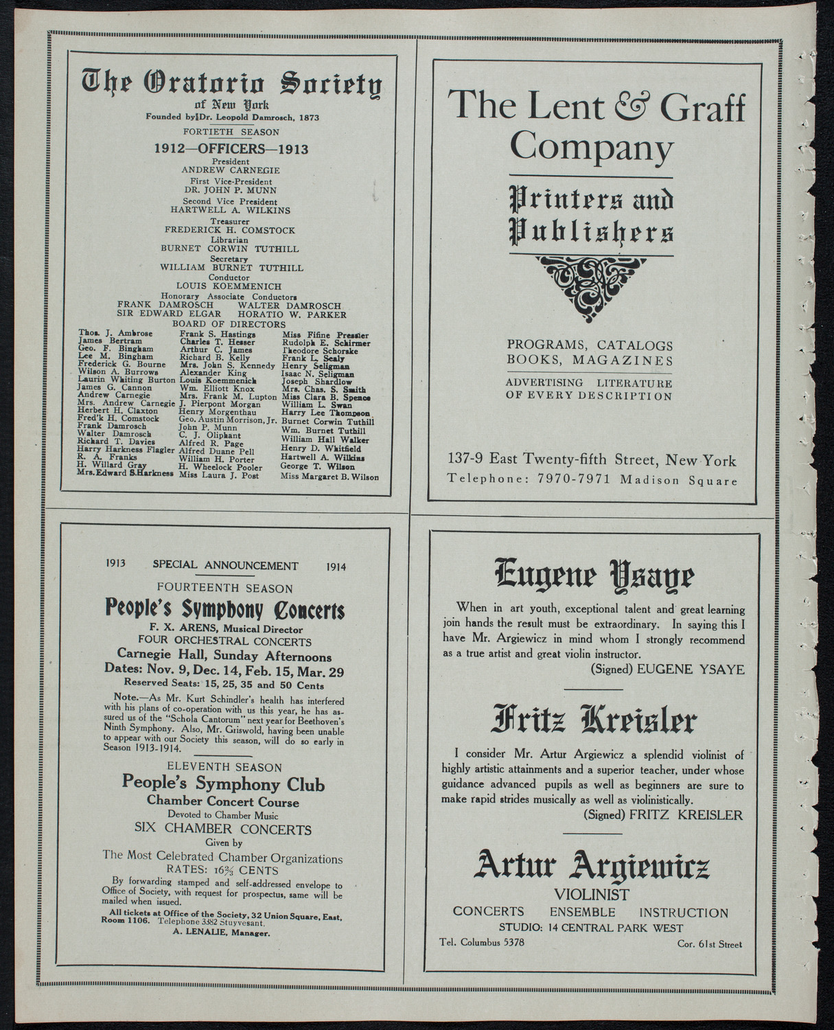 Graduation: Packard Commercial School, May 26, 1913, program page 10