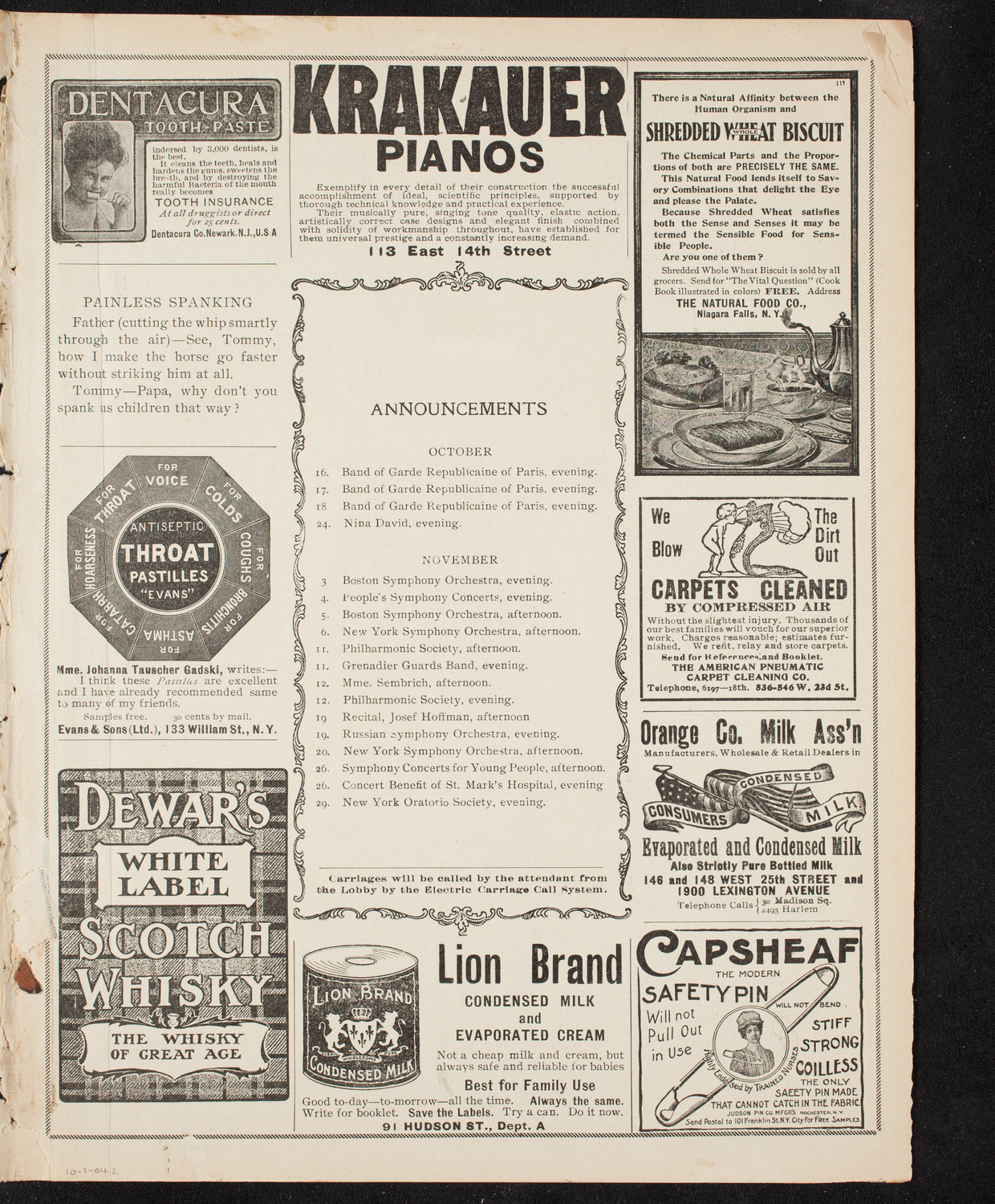 Meeting: Metropolitan Street Railway Association, October 1, 1904, program page 3