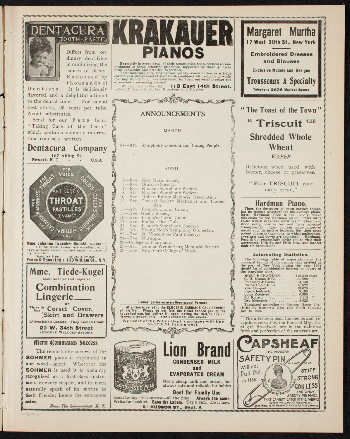 Elmendorf Lecture: Southern Italy, March 26, 1906, program page 3