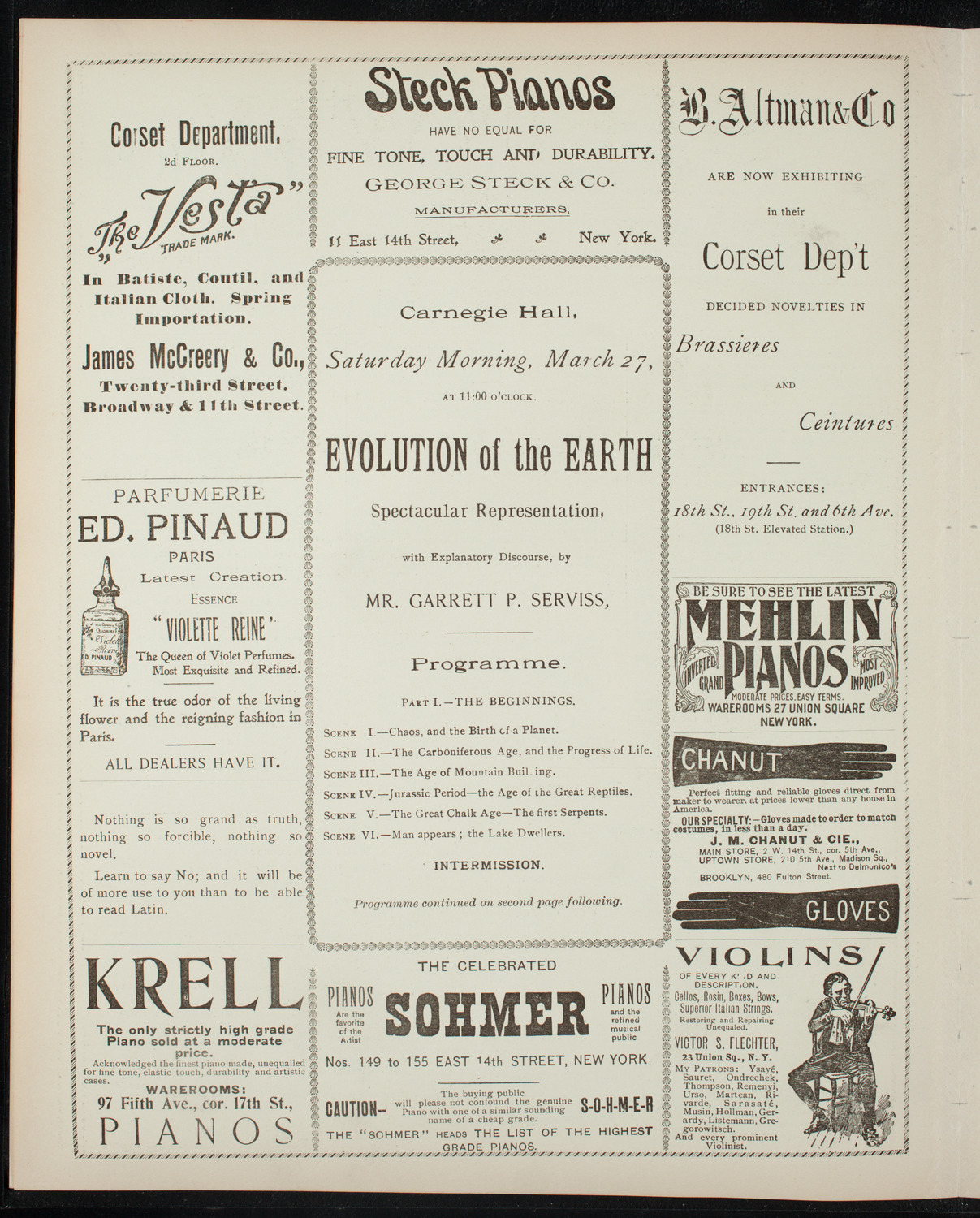Illustrated Lecture: Evolution of the Earth, March 27, 1897, program page 4