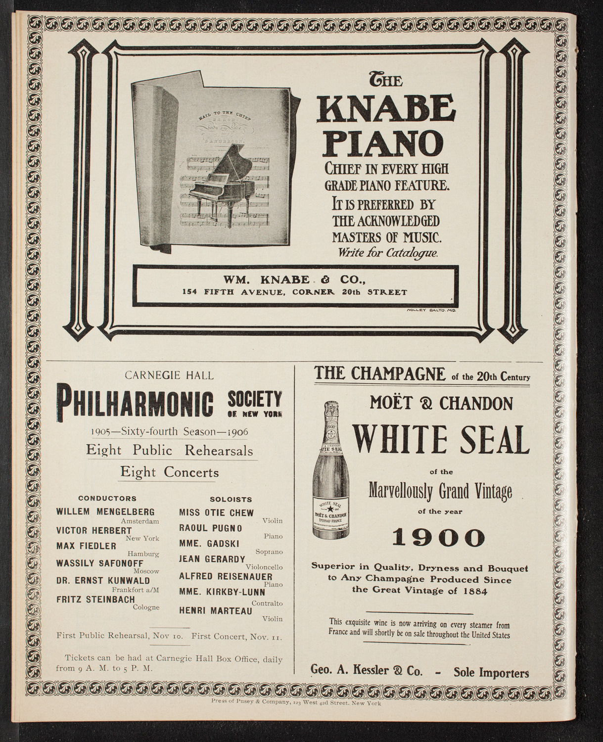 Minnie Coons with New York Symphony Orchestra, November 2, 1905, program page 12