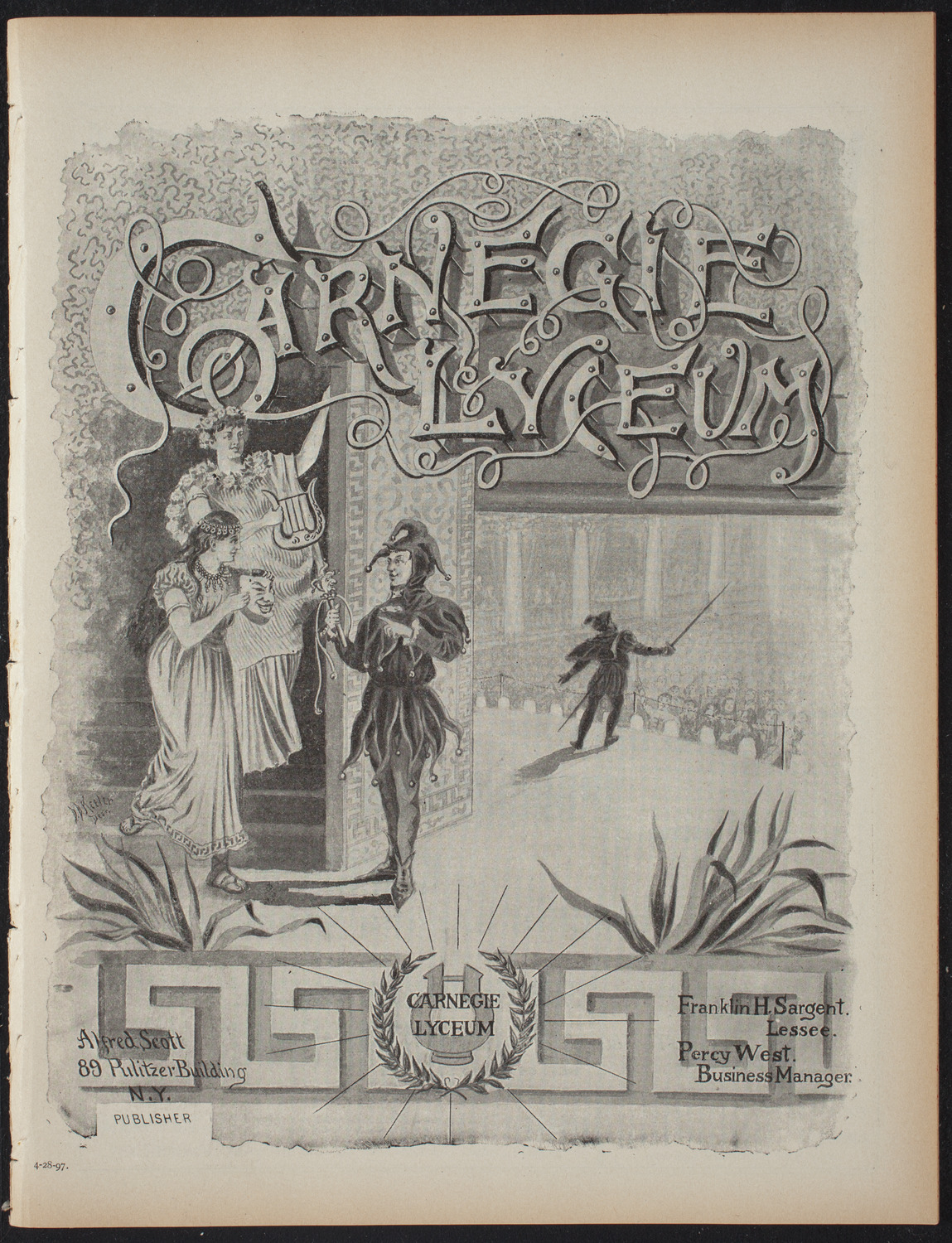 Trinity College Dramatic and Musical Organizations, April 28, 1897, program page 1