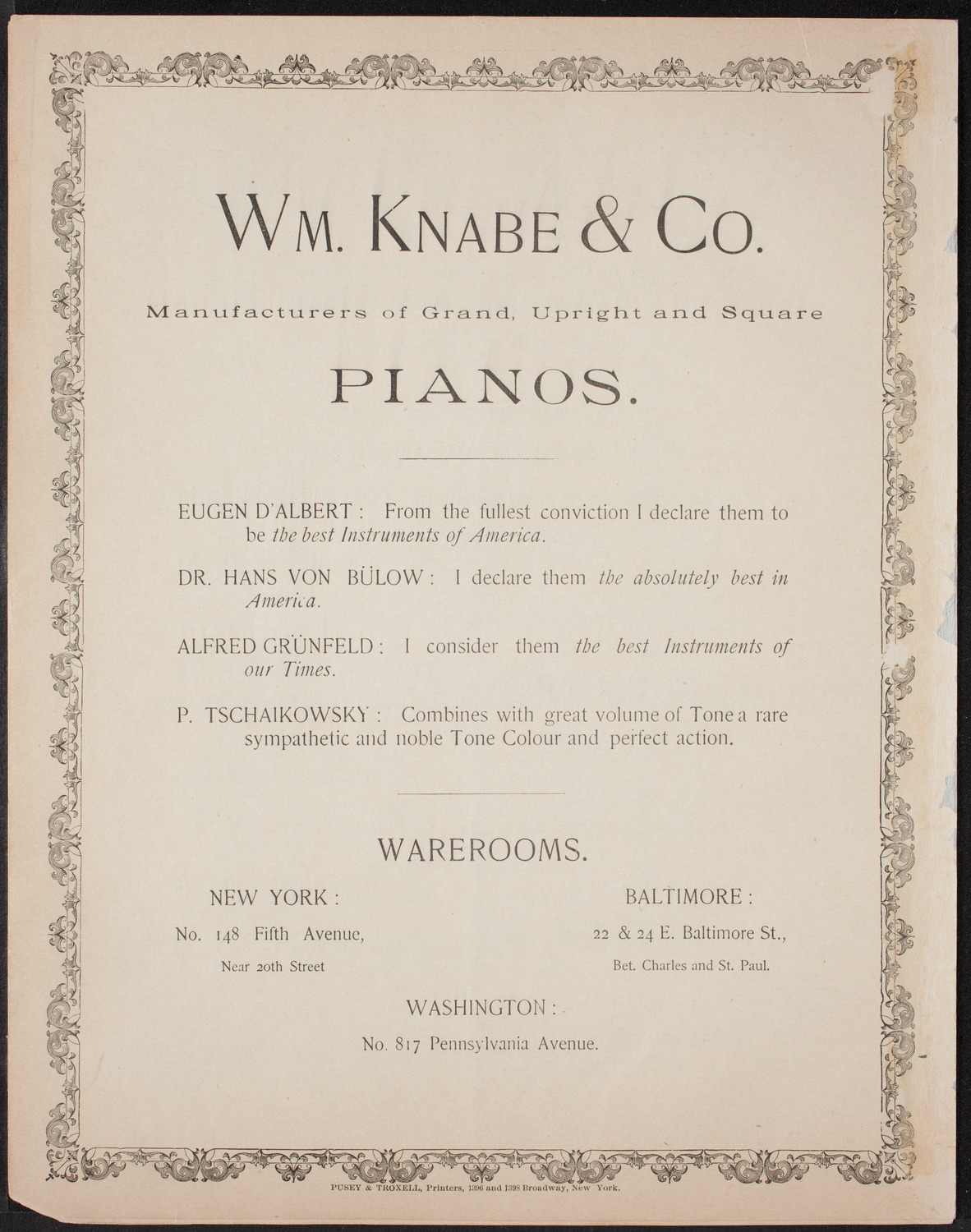 Damrosch Sunday Concert, November 13, 1892, program page 8