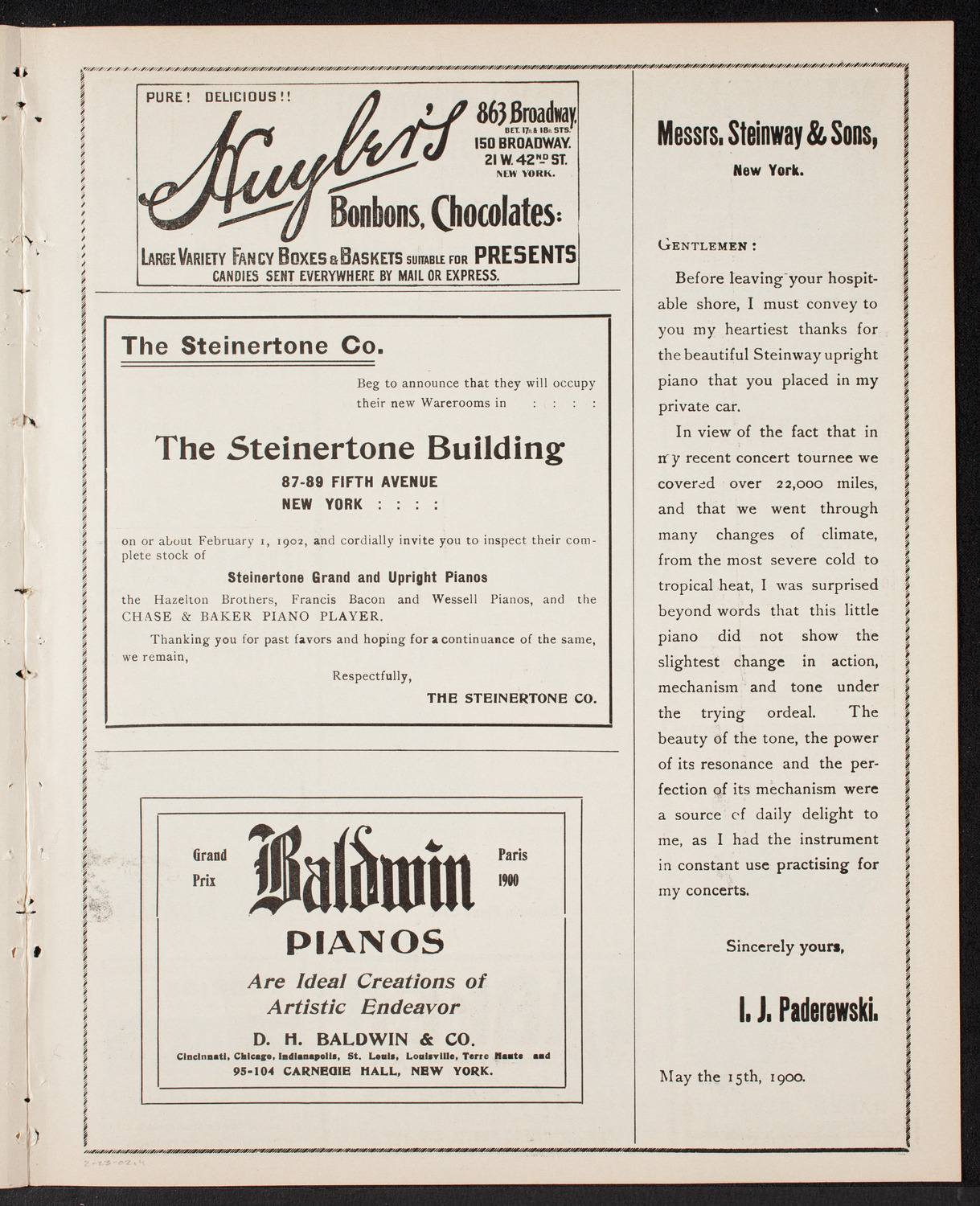 Kneisel Quartet, February 23, 1902, program page 7
