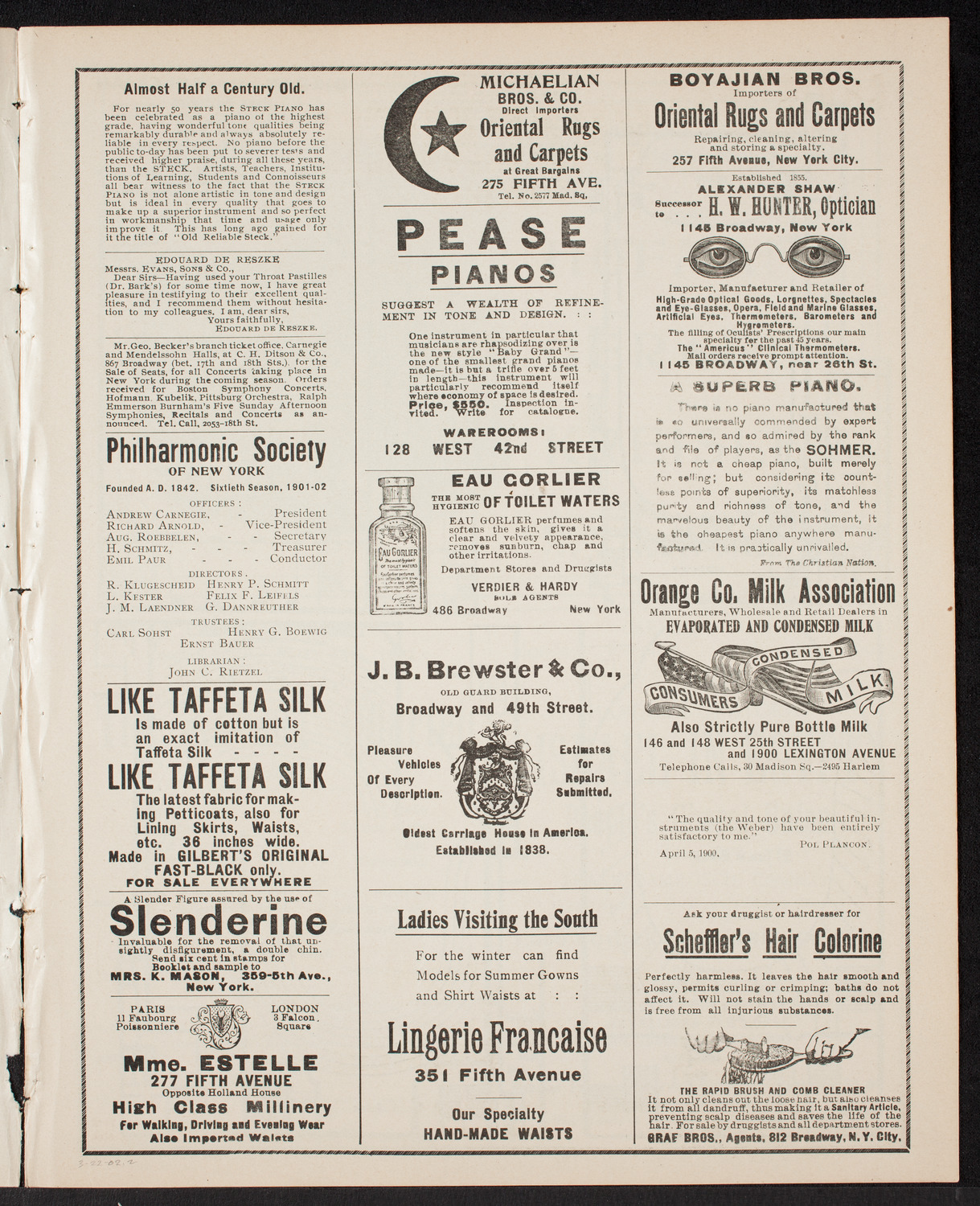 Public Education Association City History Club Concert, March 22, 1902, program page 3