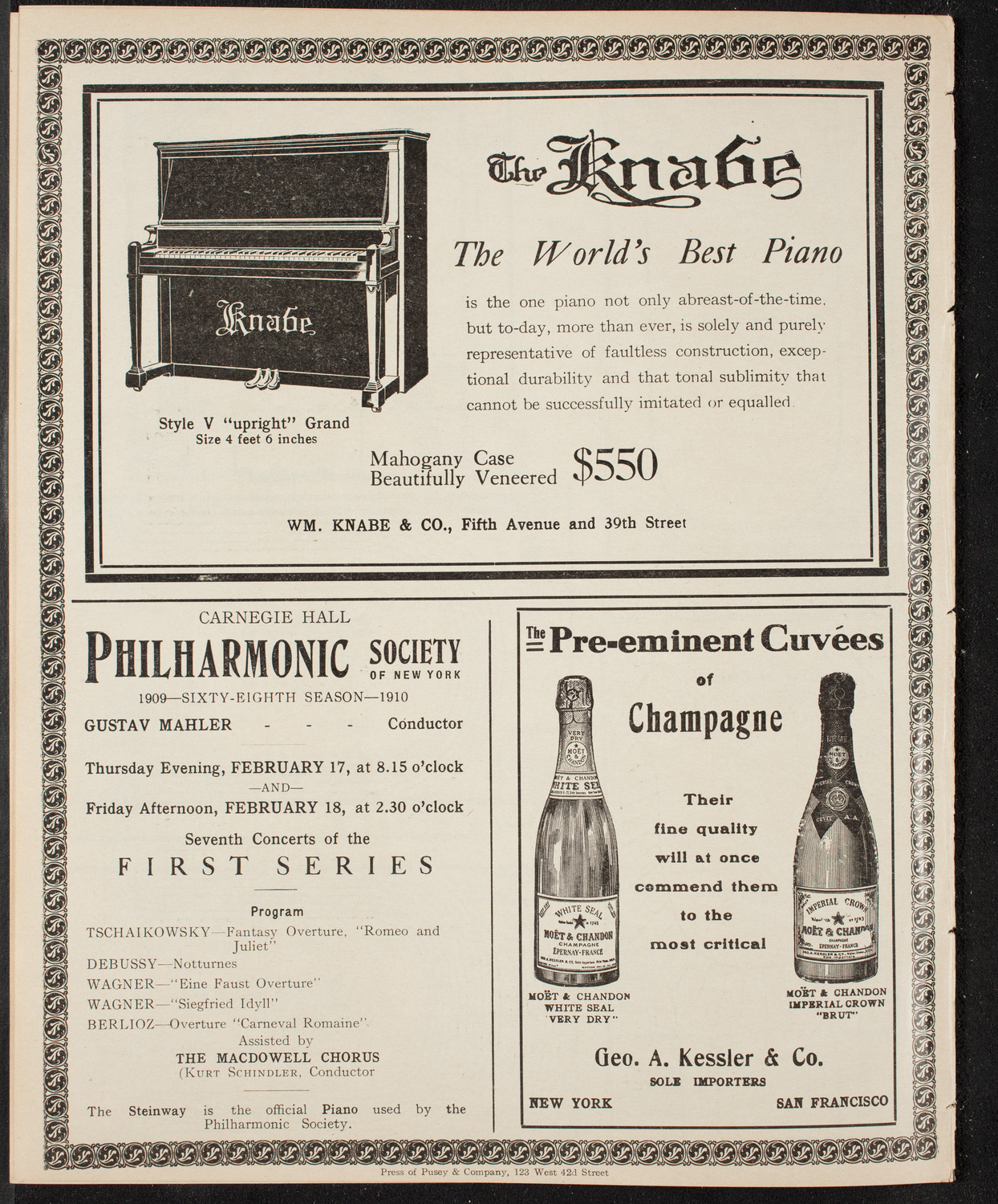 Maud Allan with The Russian Symphony Orchestra, February 16, 1910, program page 12