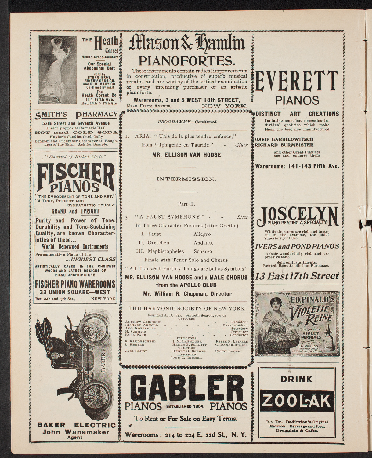 New York Philharmonic, March 15, 1902, program page 8