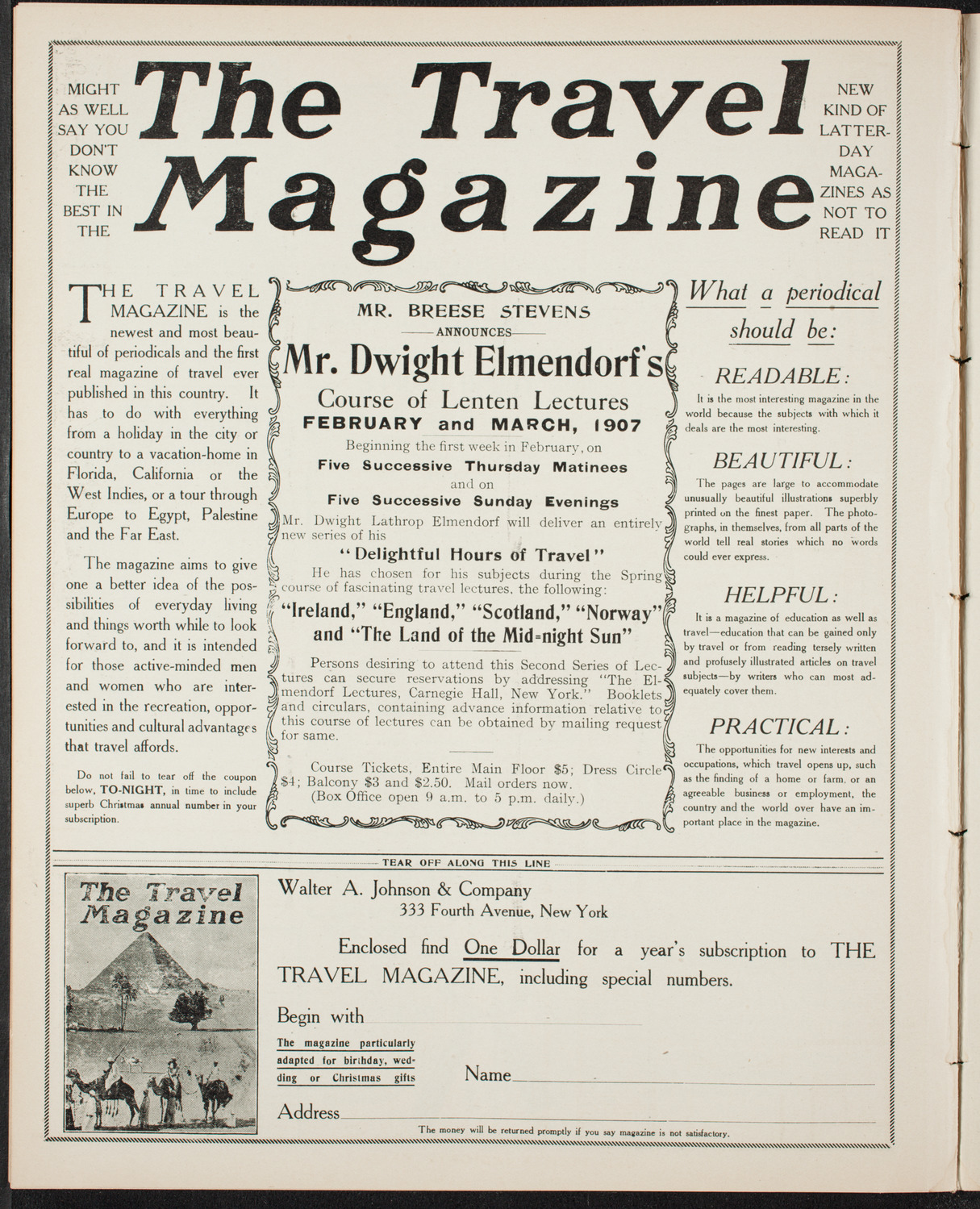 Elmendorf Lecture: Southern Italy, December 9, 1906, program page 10