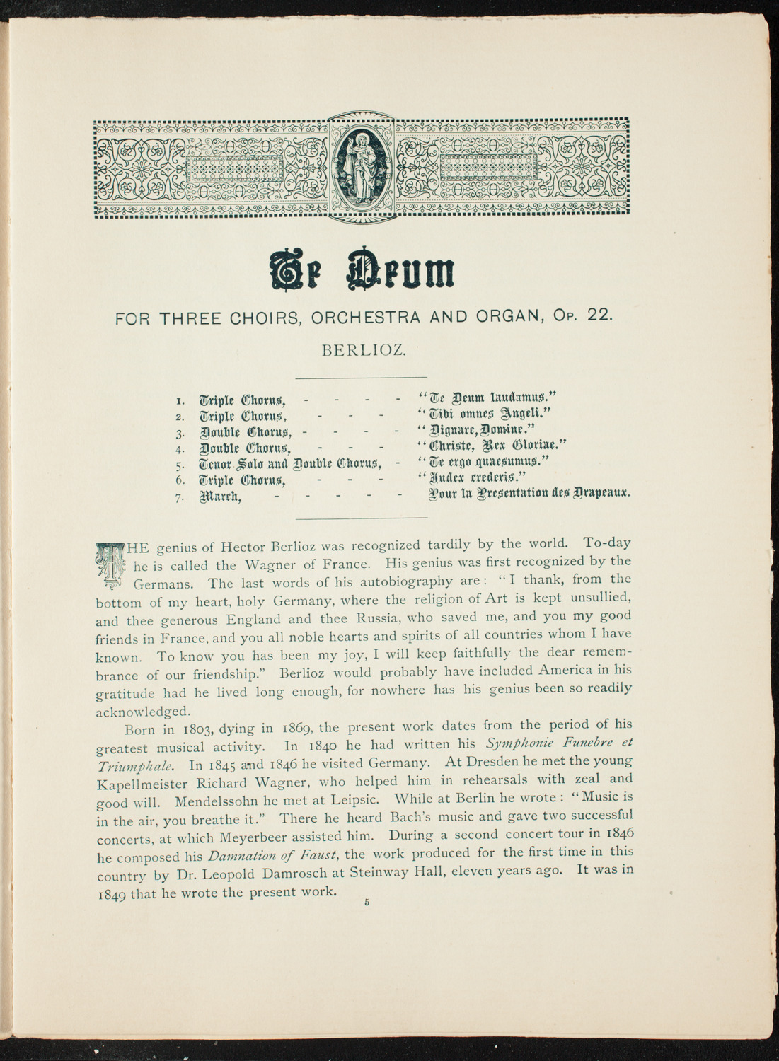 Opening Week Music Festival: Opening Night of Carnegie Hall, May 5, 1891, program notes page 21